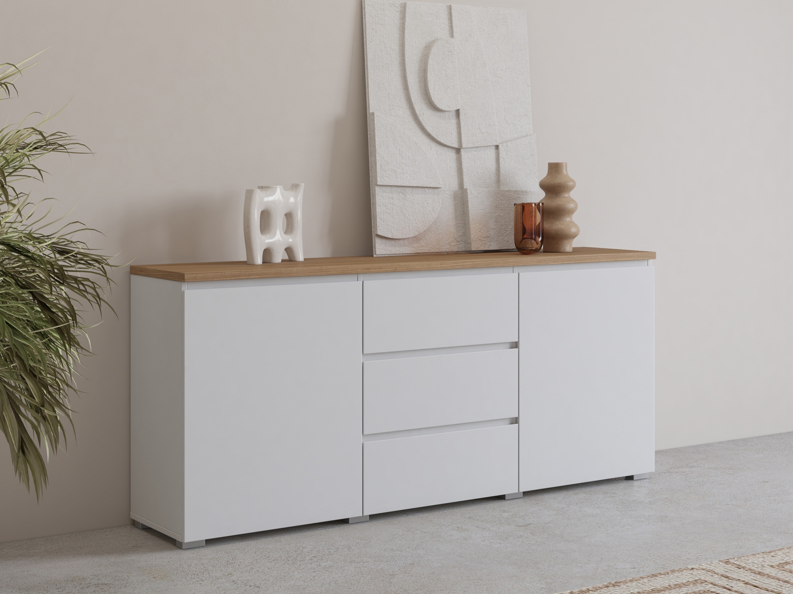 Komoda Baletu 106 (Bela + Hrast)