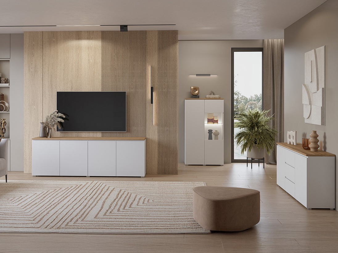 Komoda Baletu 106 (Bela + Hrast)