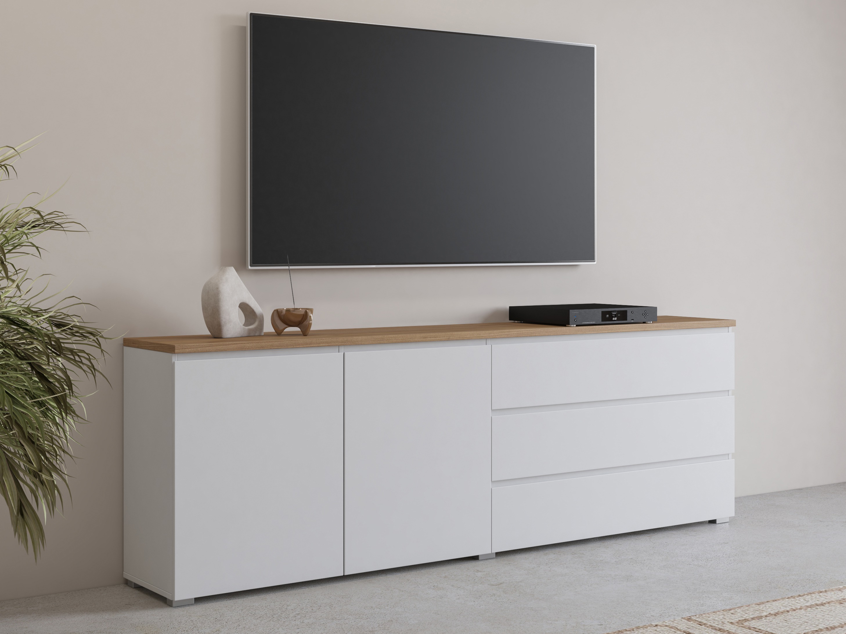 Komoda Baletu 107 (Bela + Hrast)