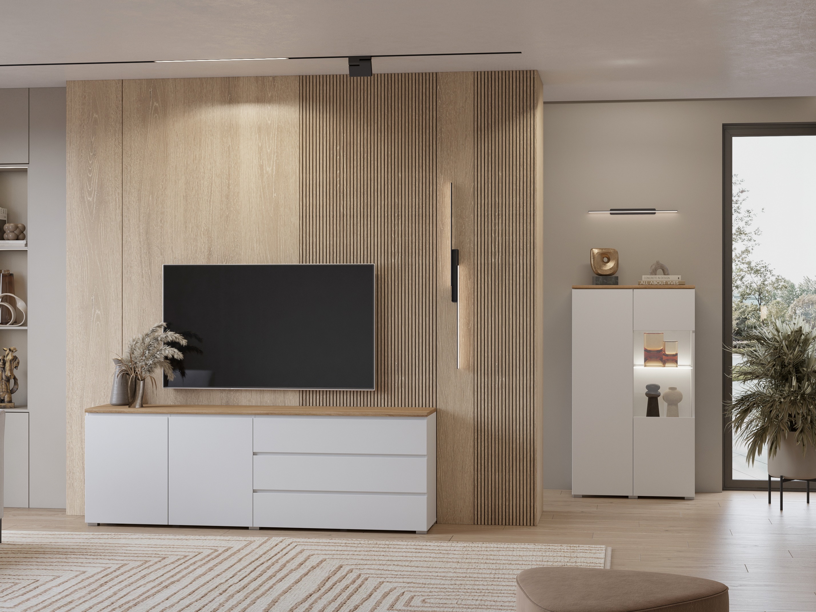 Komoda Baletu 107 (Bela + Hrast)