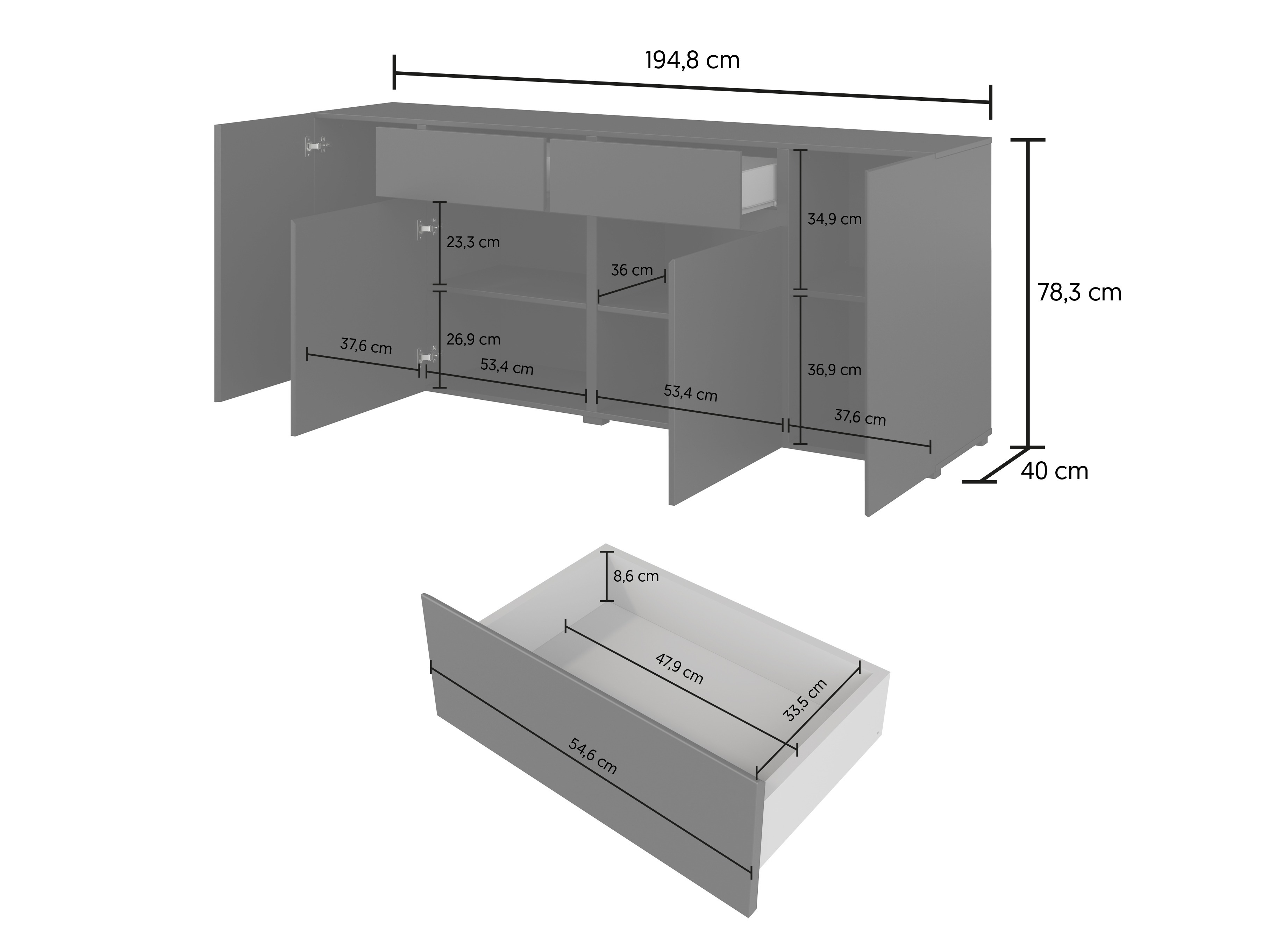 Komoda Elbleve 103 (Črna)