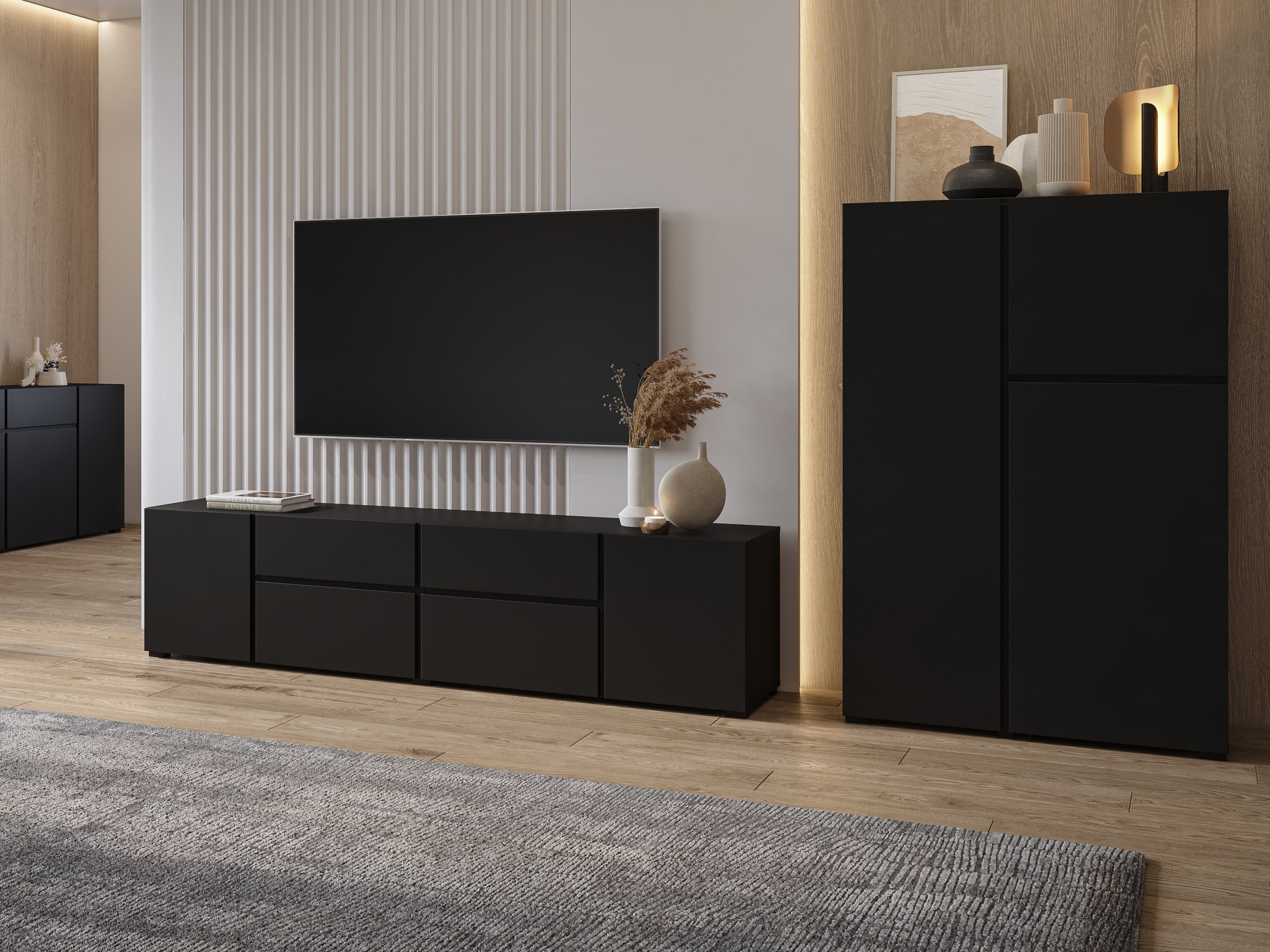 Komplet za dnevno sobo Elbleve 104 (Črna)