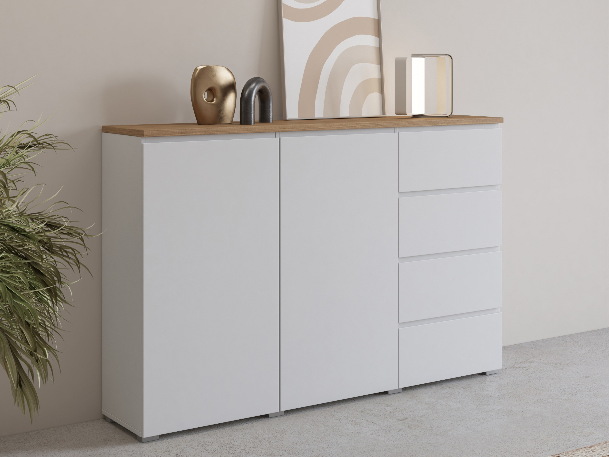 Komoda Baletu 109 (Bela + Hrast)