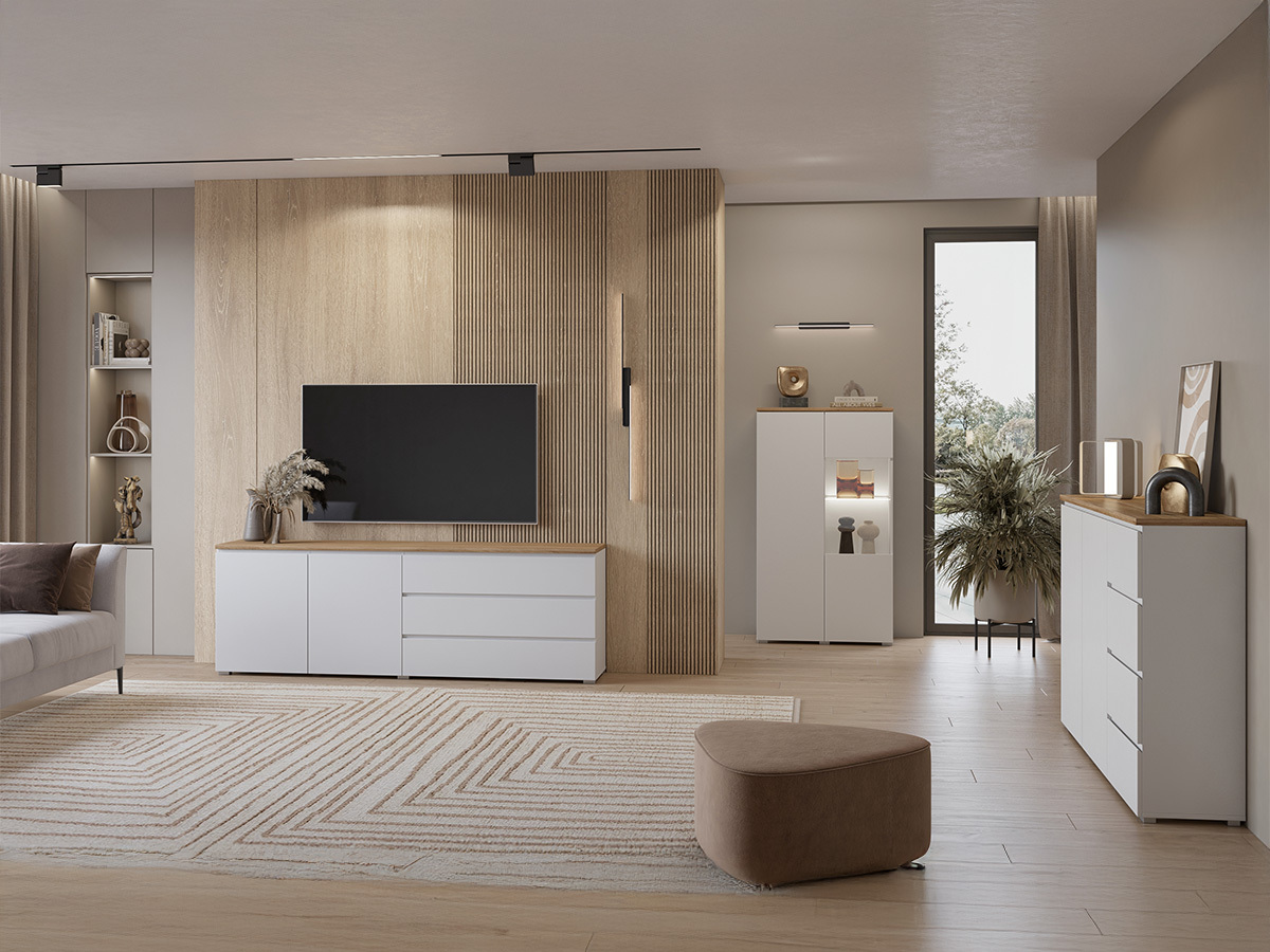 Komoda Baletu 109 (Bela + Hrast)