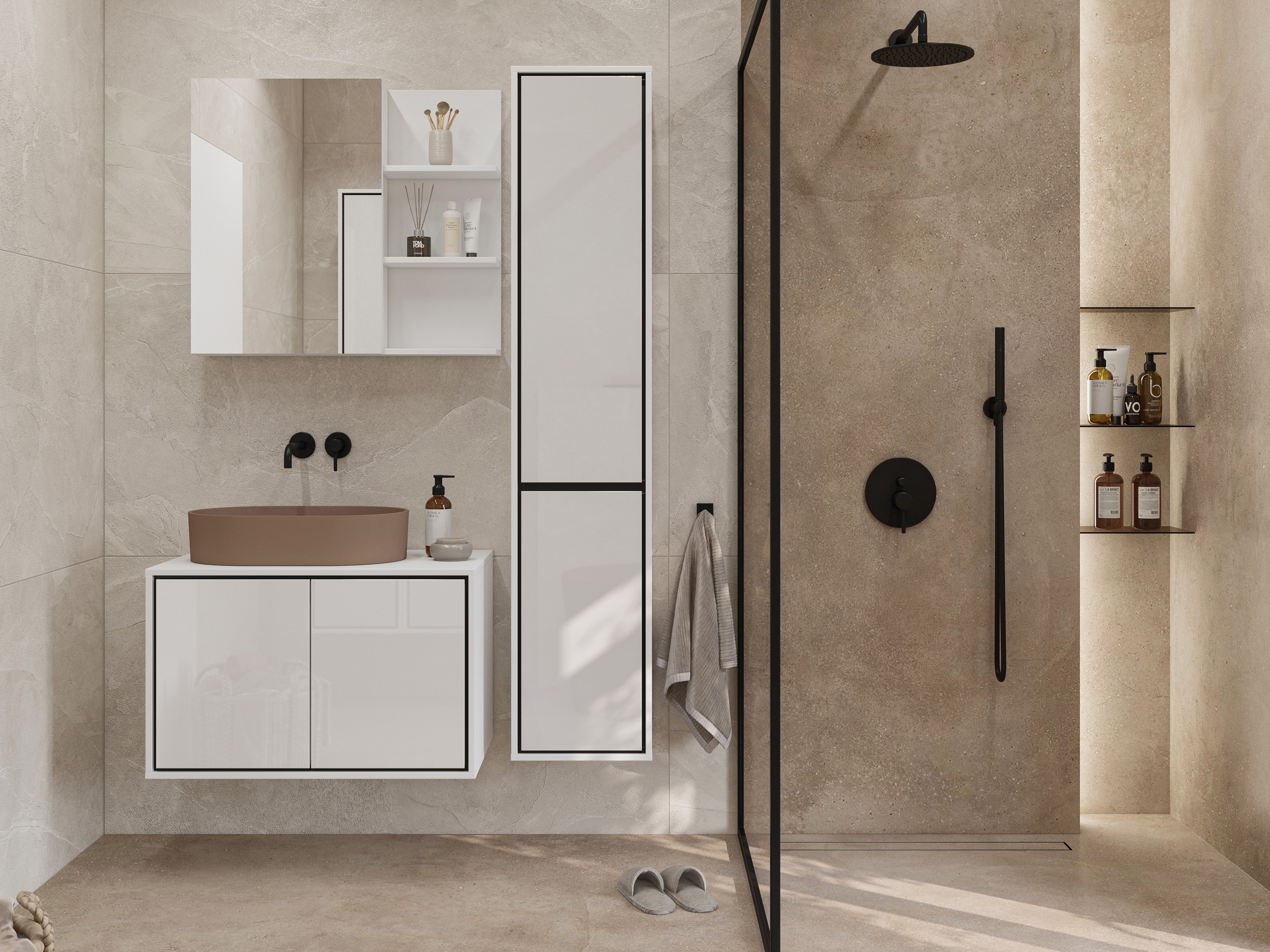 Kopalniški komplet Tecavu 105 (Sijaj bela + Bela)