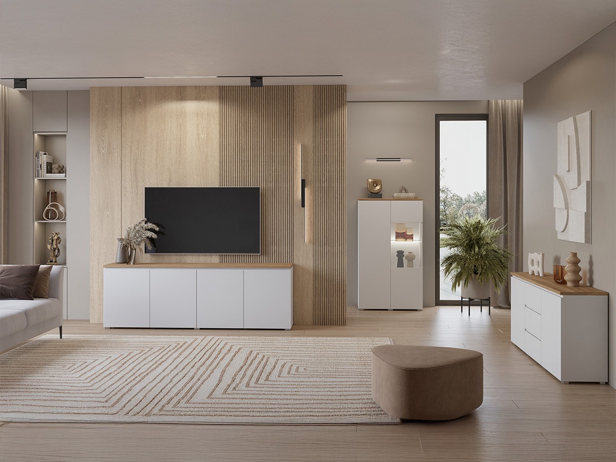 Regal Baletu 108 (Bela + Hrast)