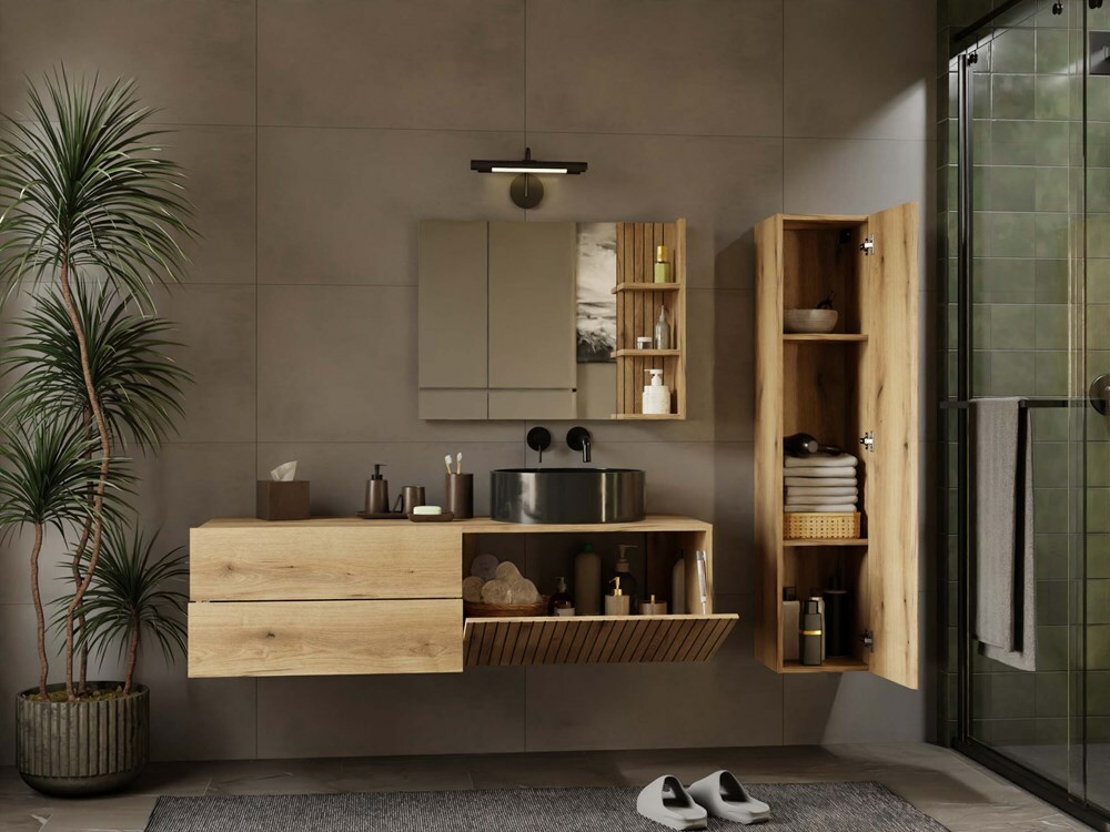 Viseča kopalniška omarica za umivalnik Mandeville 324