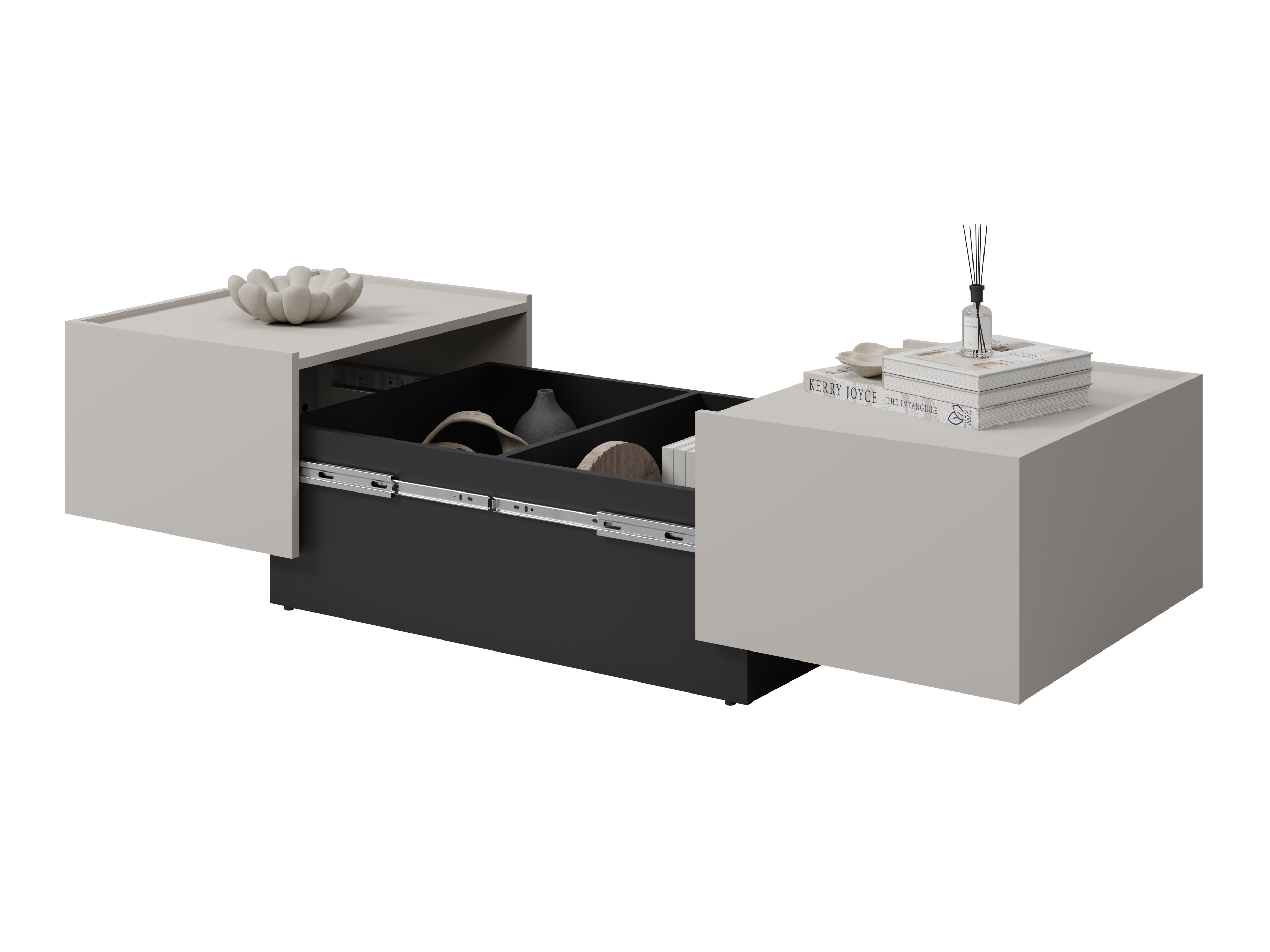 Raztegljiva klubska mizica Austin 380 (Kašmir + Črna)