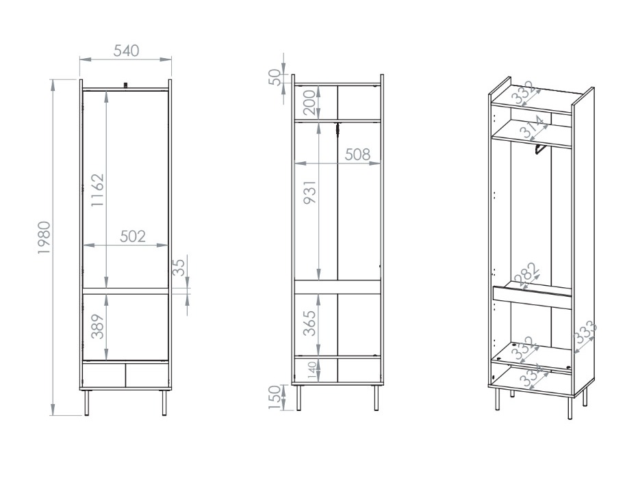 Garderobna omara Tivorlo 100