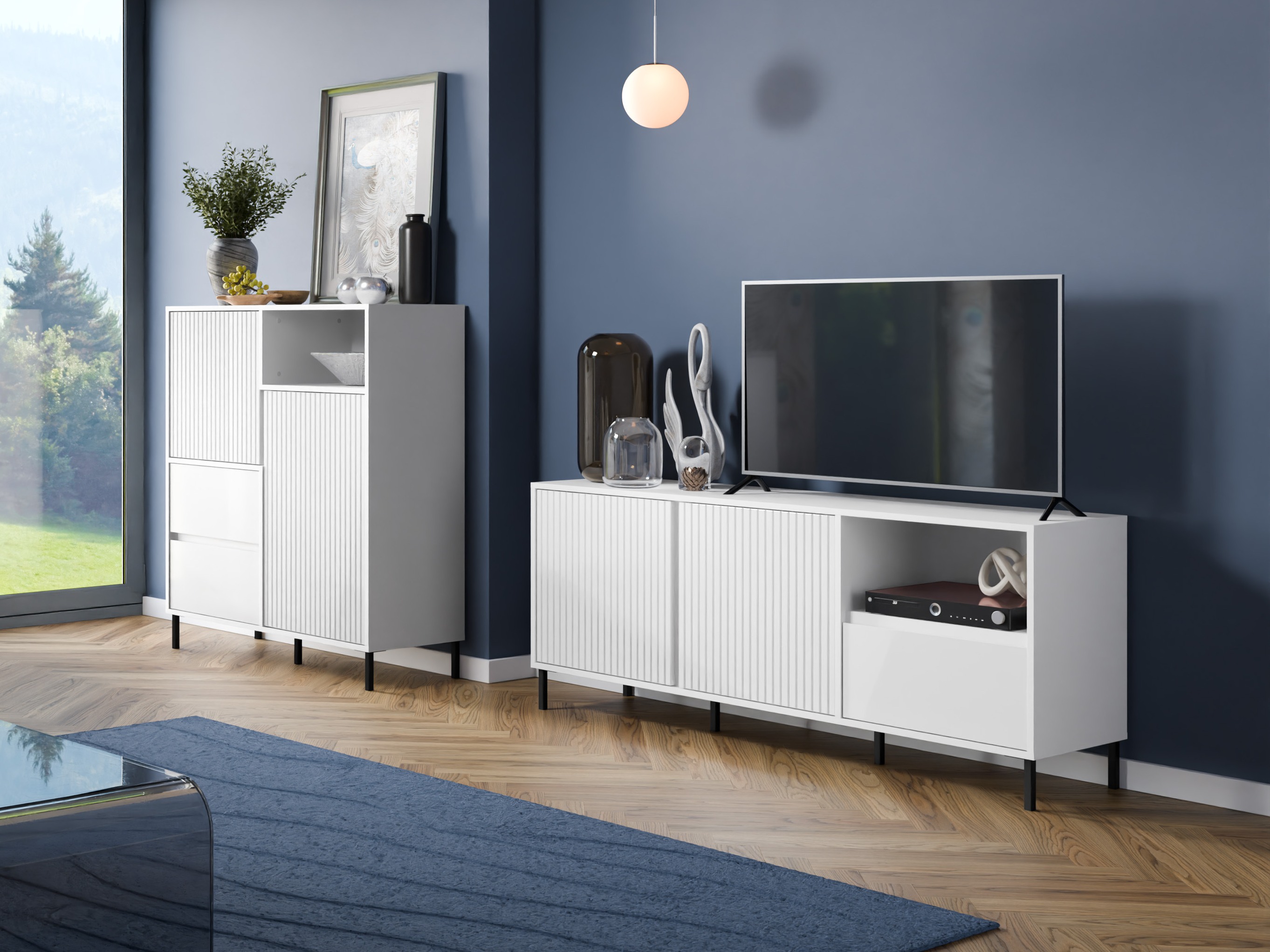 Komplet za dnevno sobo Ruvrevi 106 (Bela)