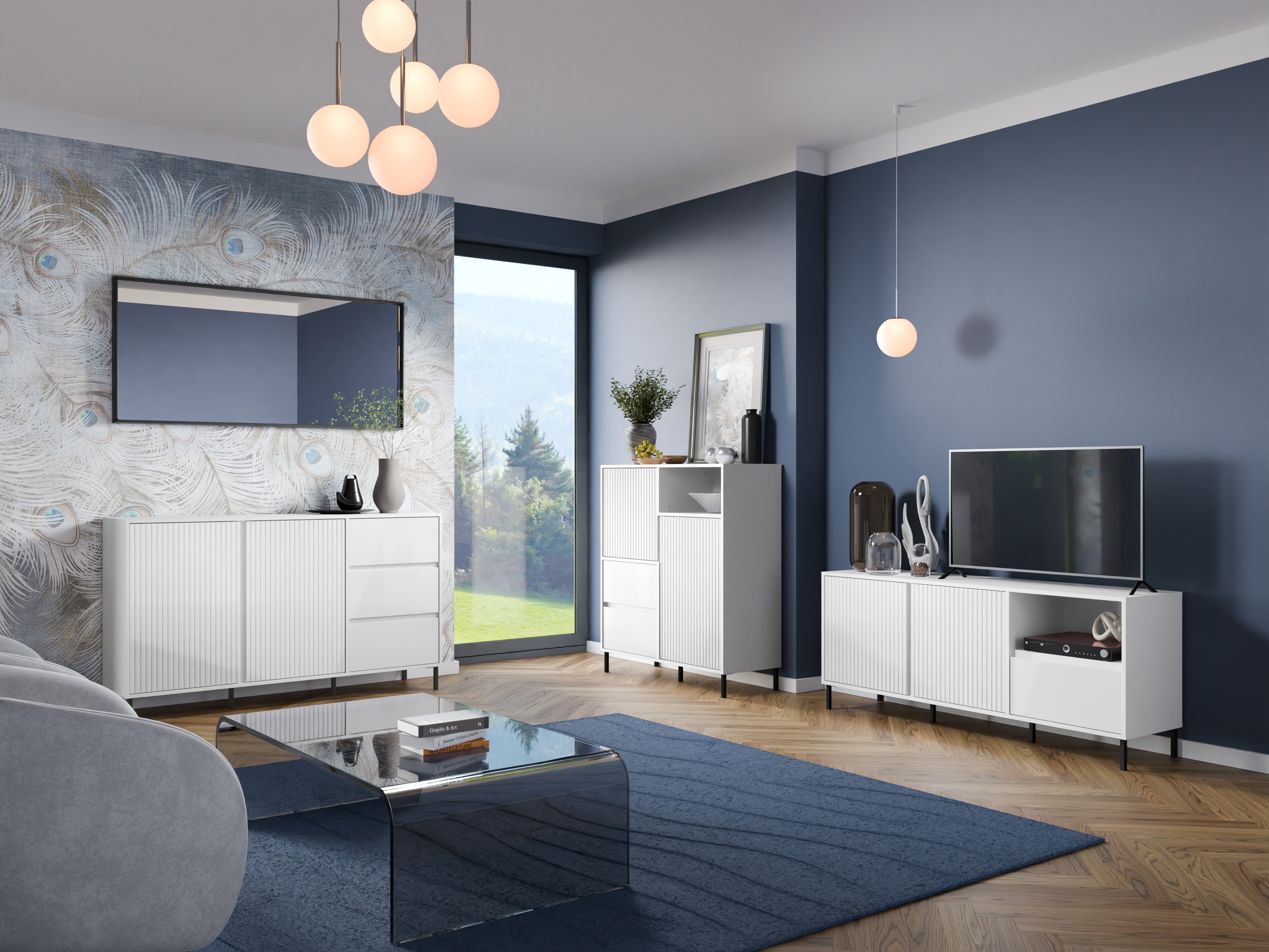 Komplet za dnevno sobo Ruvrevi 106 (Bela)