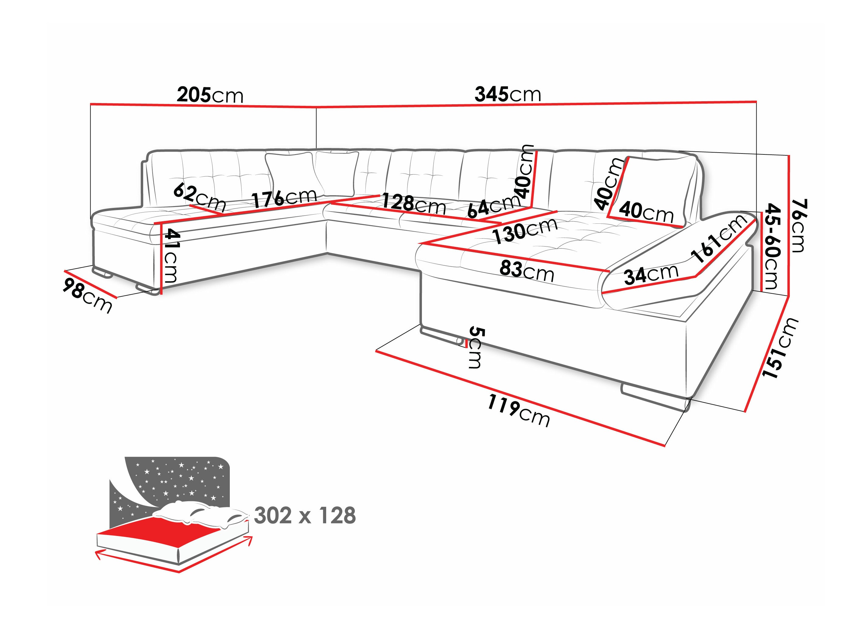 Kotna garnitura Comfivo Tilia (Soft 011 + Lux 06 + Lux 05)