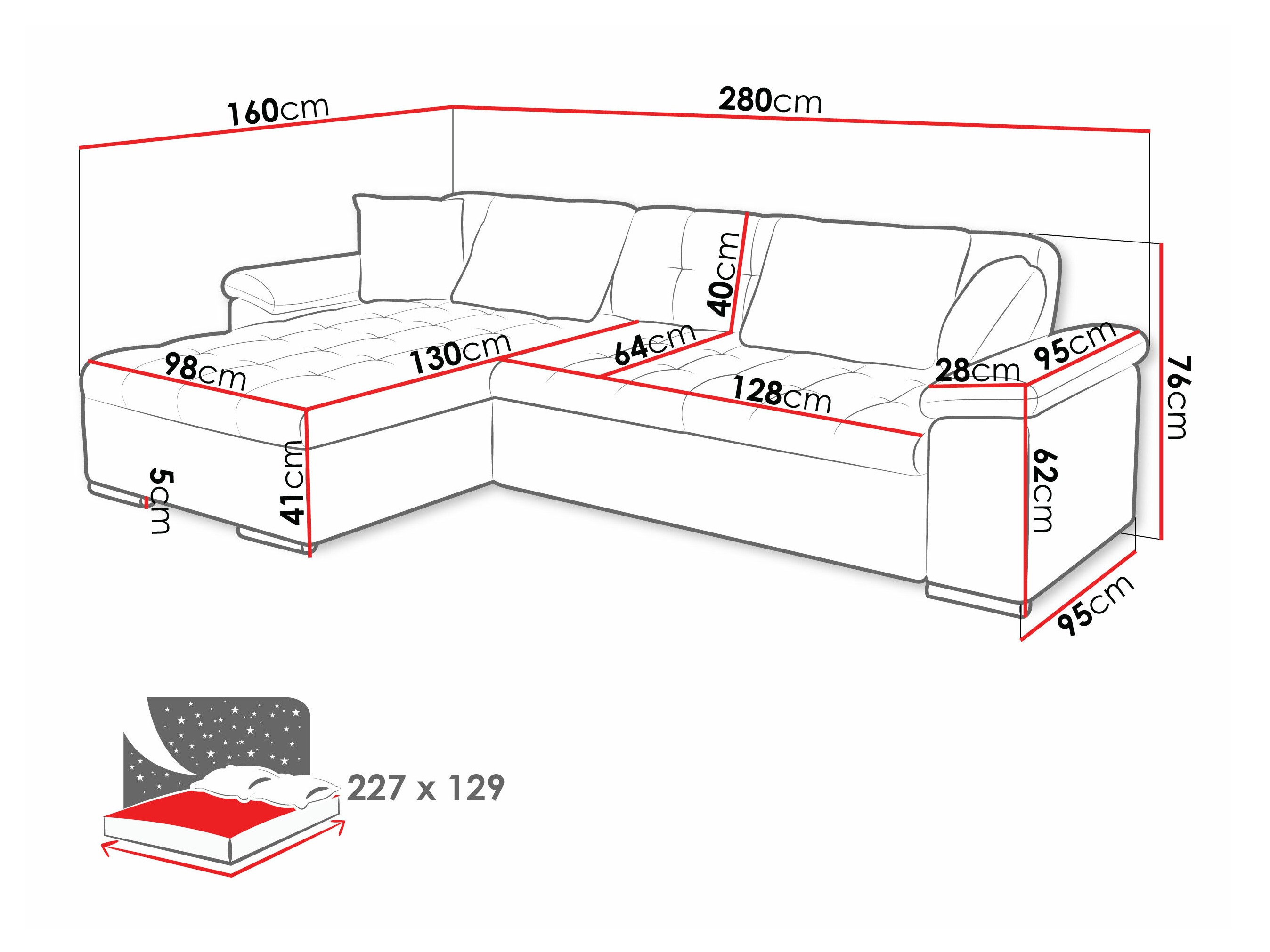 Kotna garnitura Comfivo 129 (Lux 06 + Lux 05)