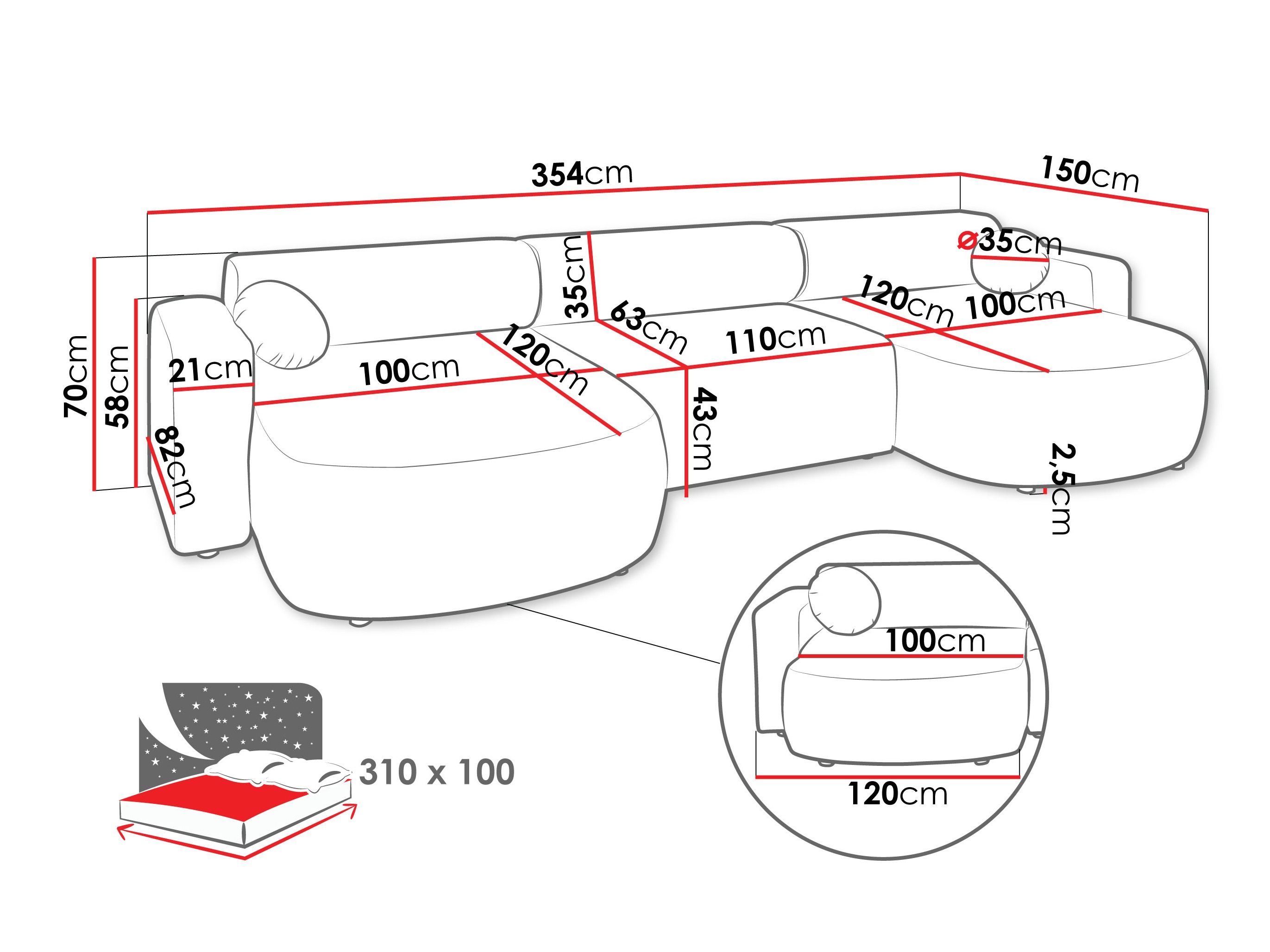Kotna garnitura Comfivo 480 (Velo 621)