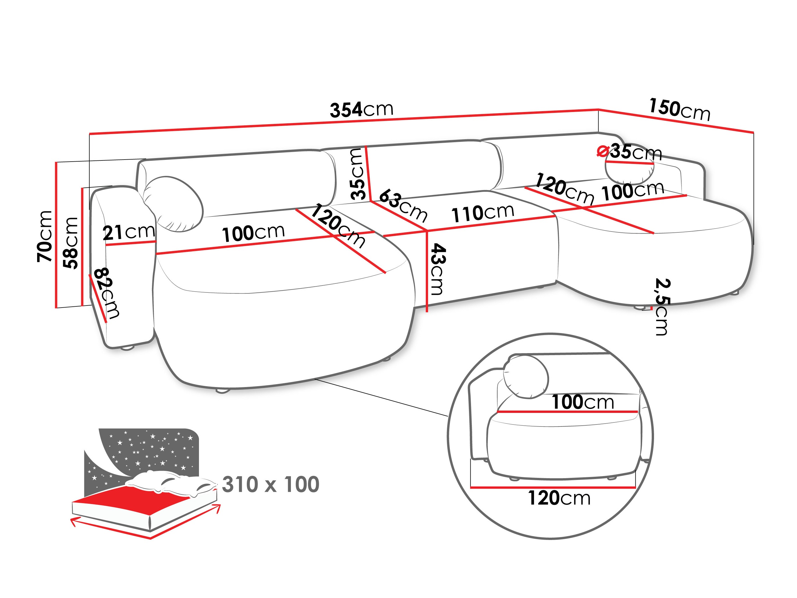 Kotna garnitura Comfivo Corus I (Velo 623)