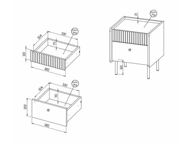 Nočna omarica Tivsali 111