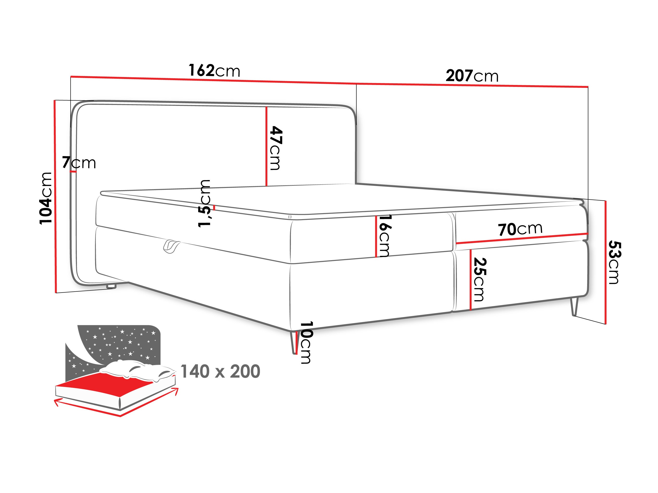 Boxspring postelja Stonecrest 108 (Taro 05)