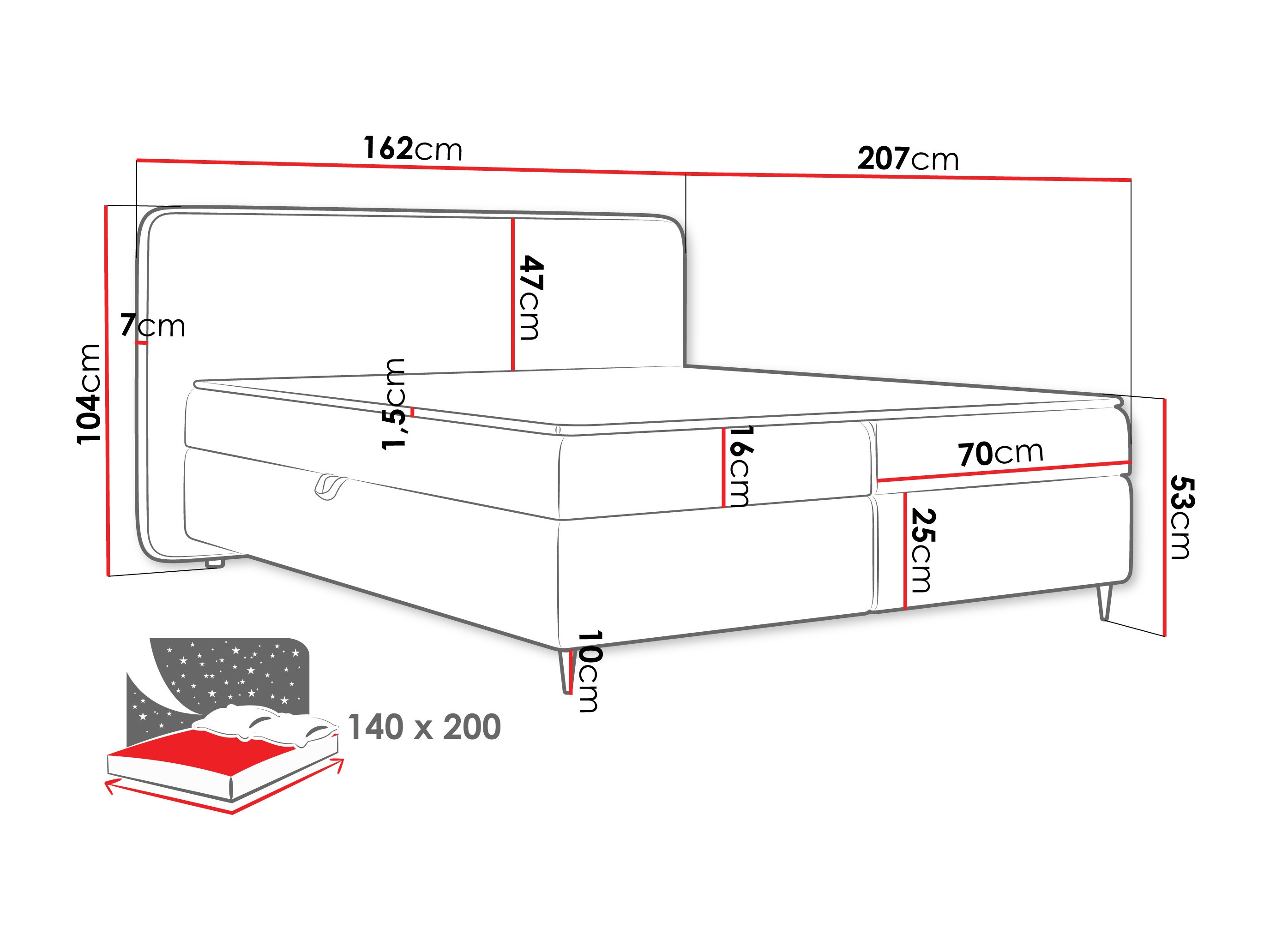 Boxspring postelja Stonecrest 108 (Taro 11)