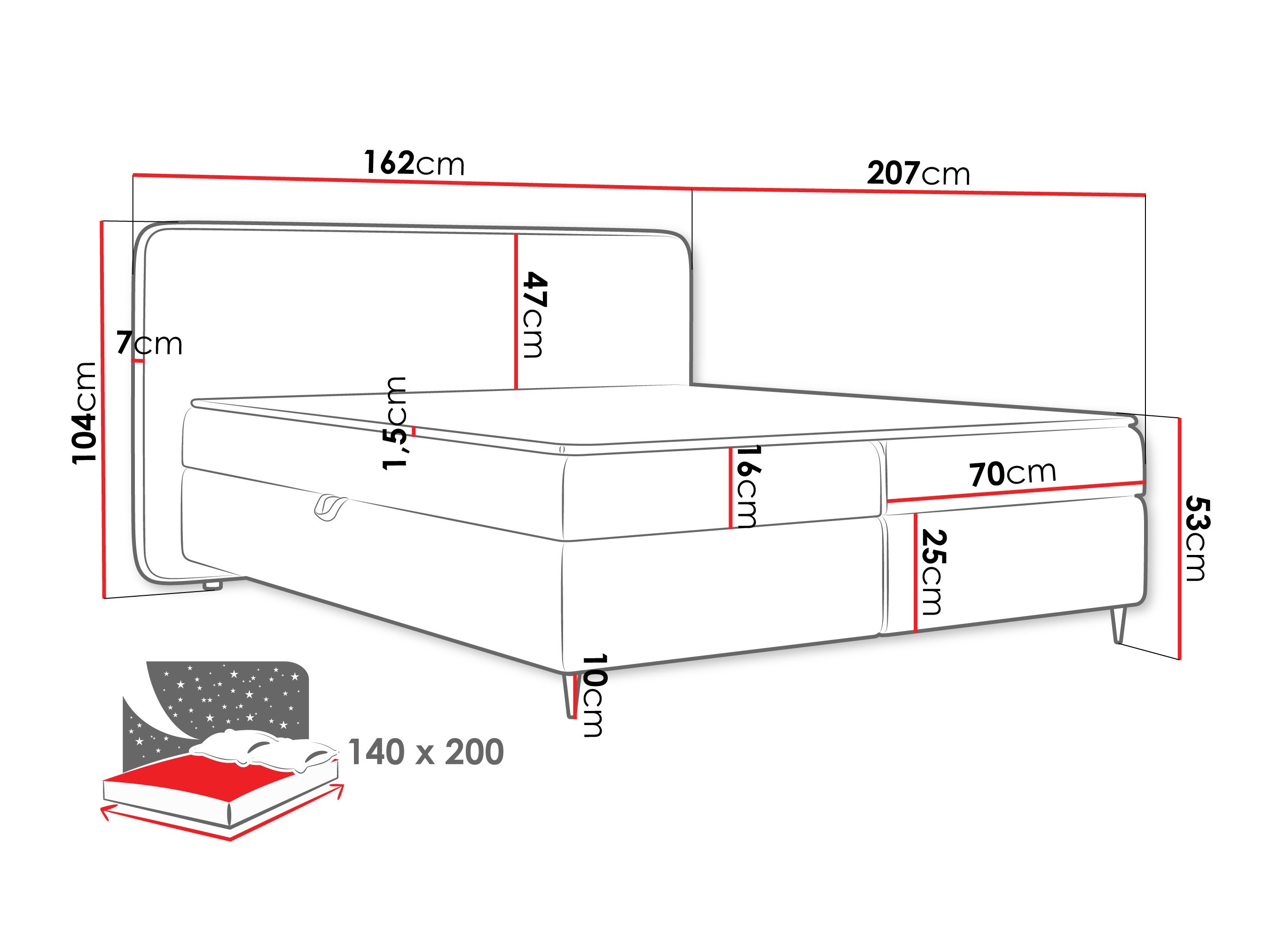 Boxspring postelja Stonecrest 108 (Taro 33)