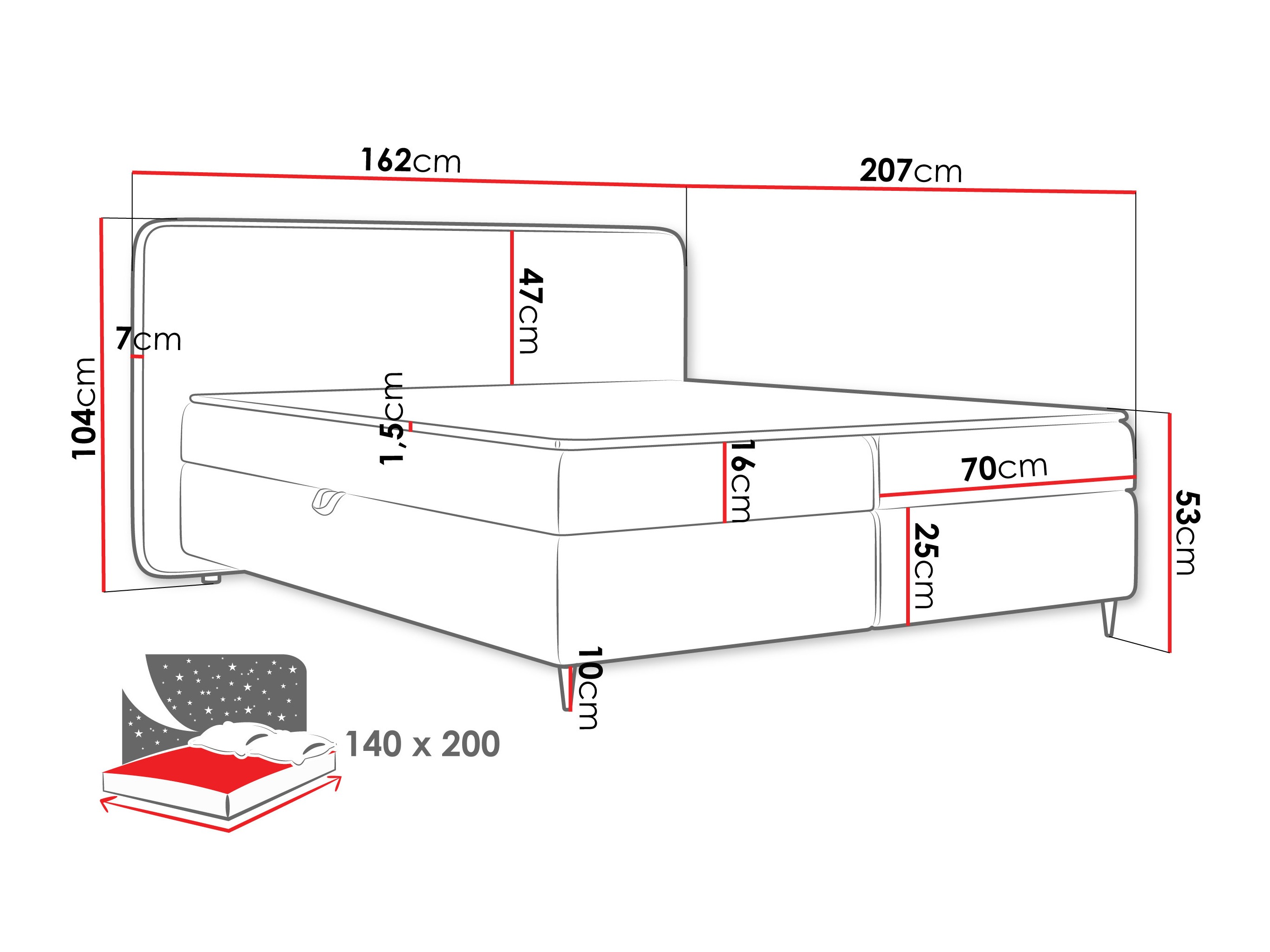 Boxspring postelja Stonecrest 108 (Taro 98)