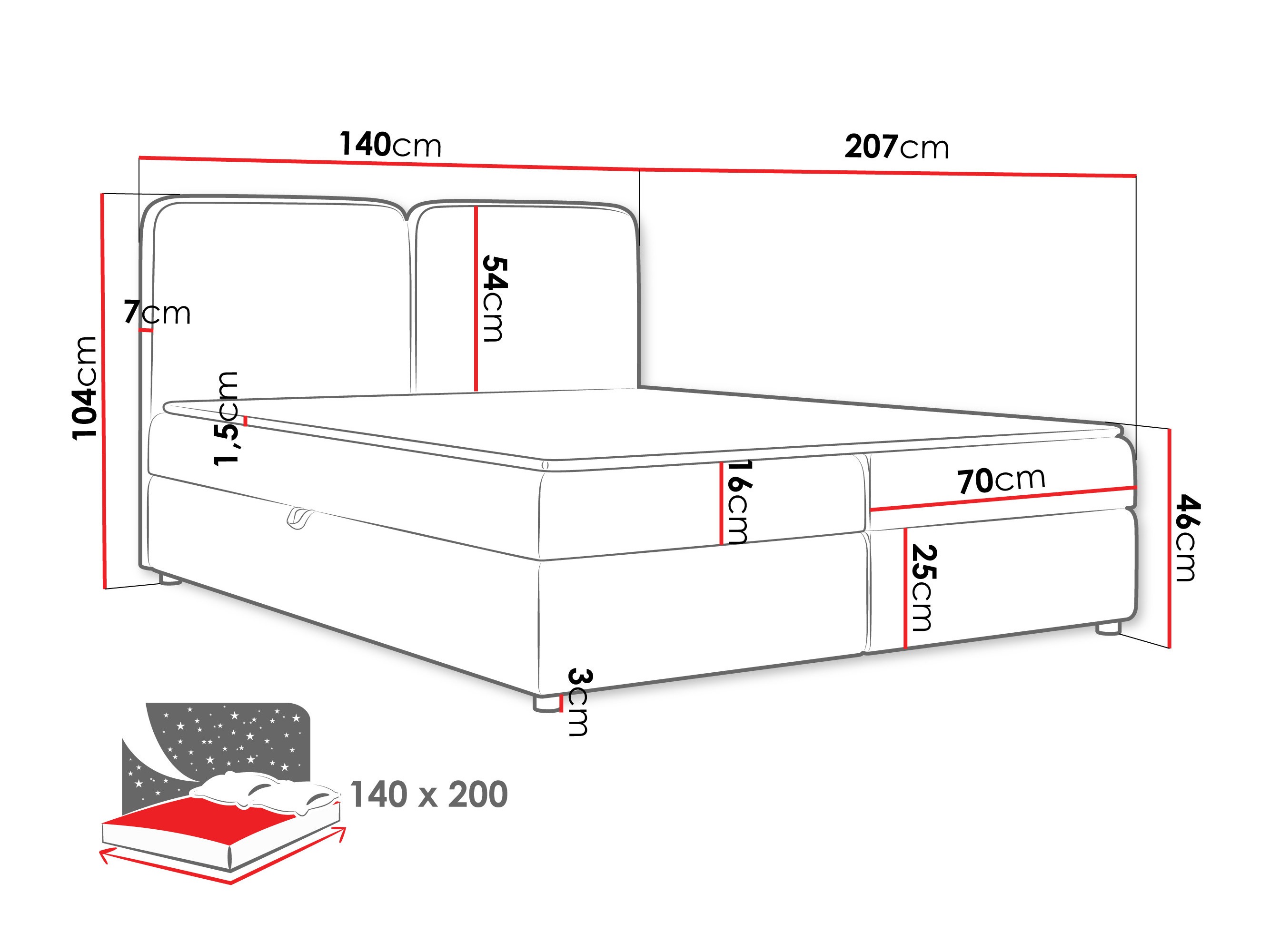 Boxspring postelja Stonecrest 109 (Taro 33)
