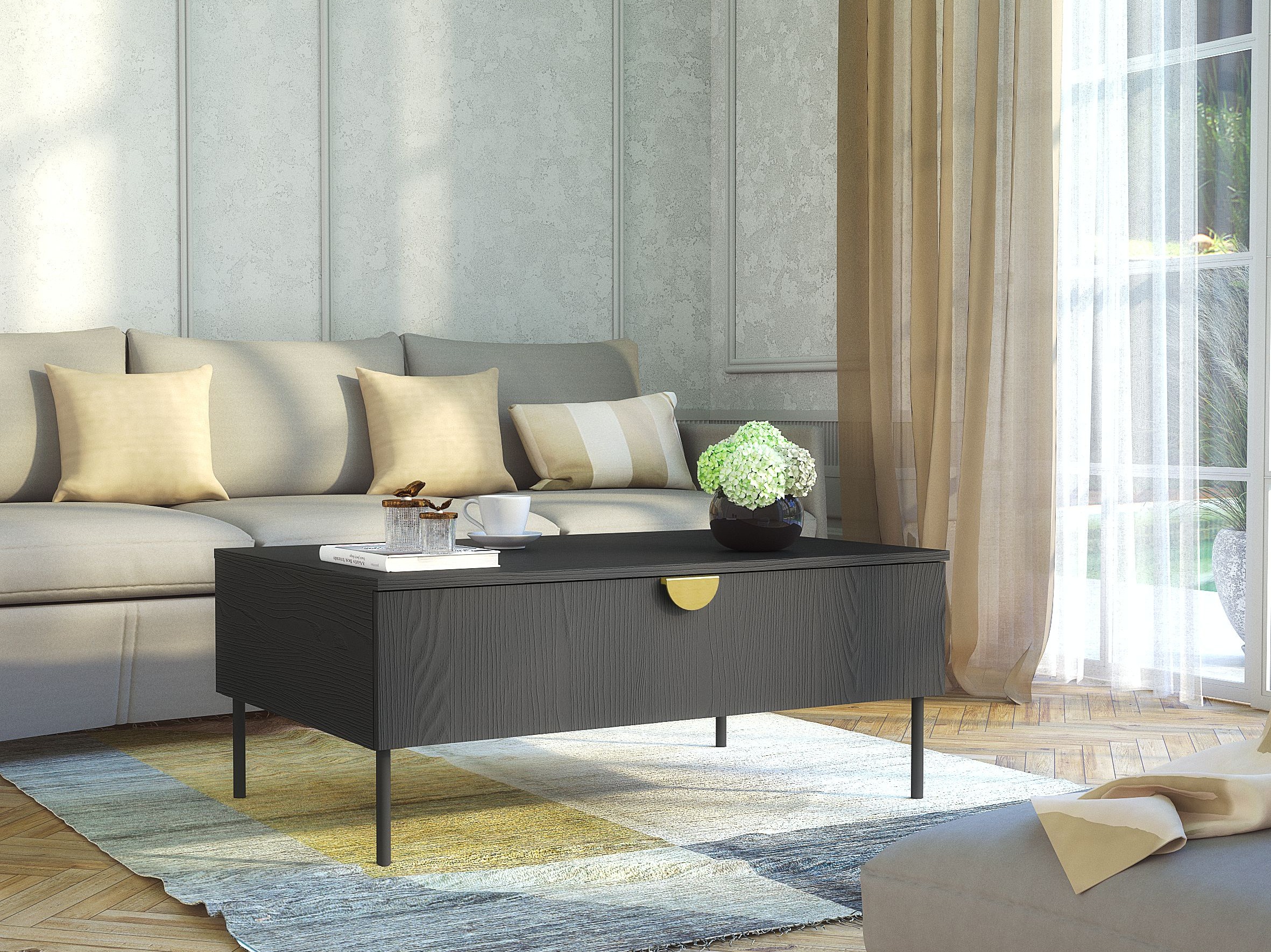 Klubska mizica Morsono 101 (Črna)