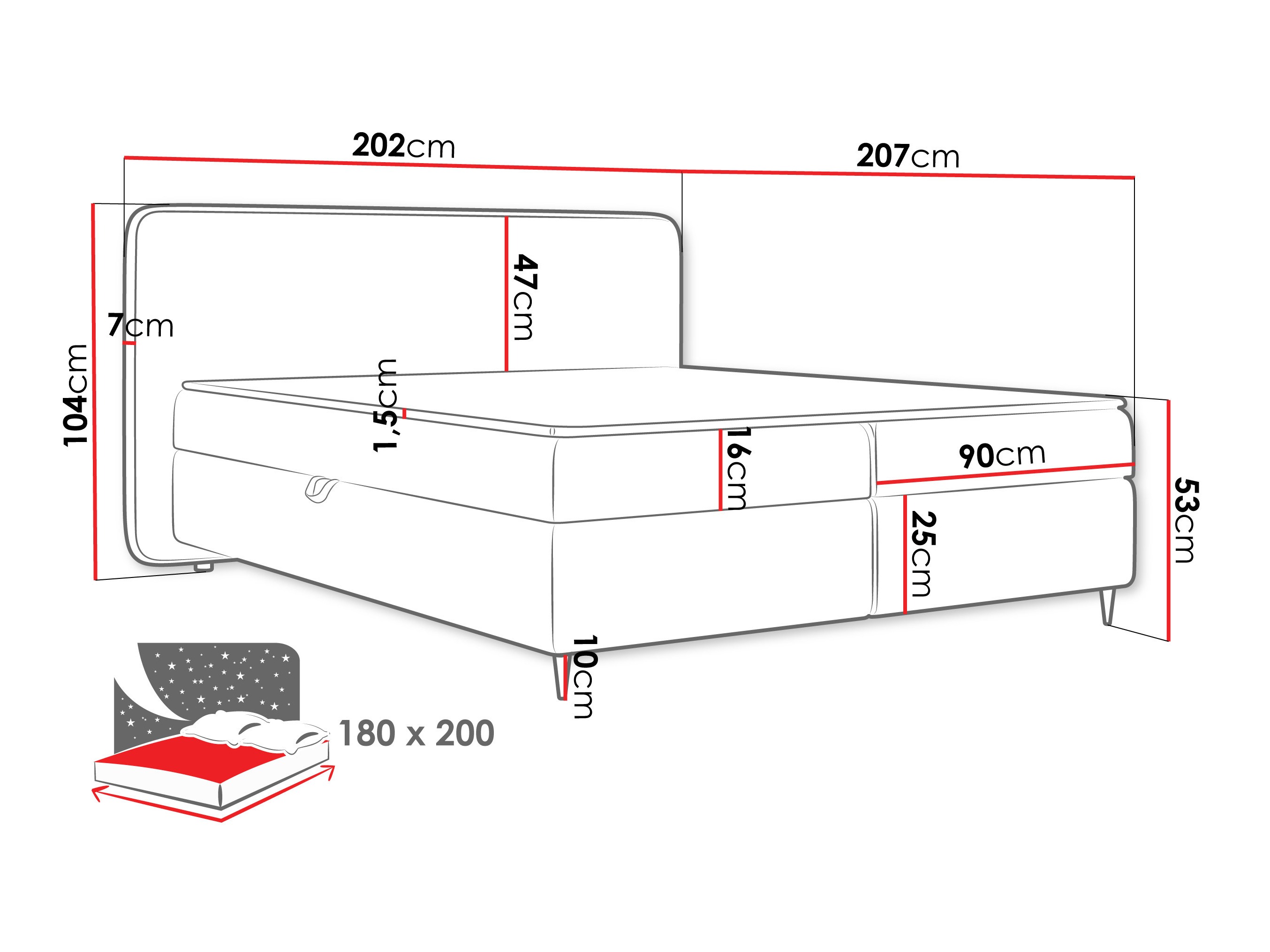 Boxspring postelja Stonecrest 108 (Taro 05)