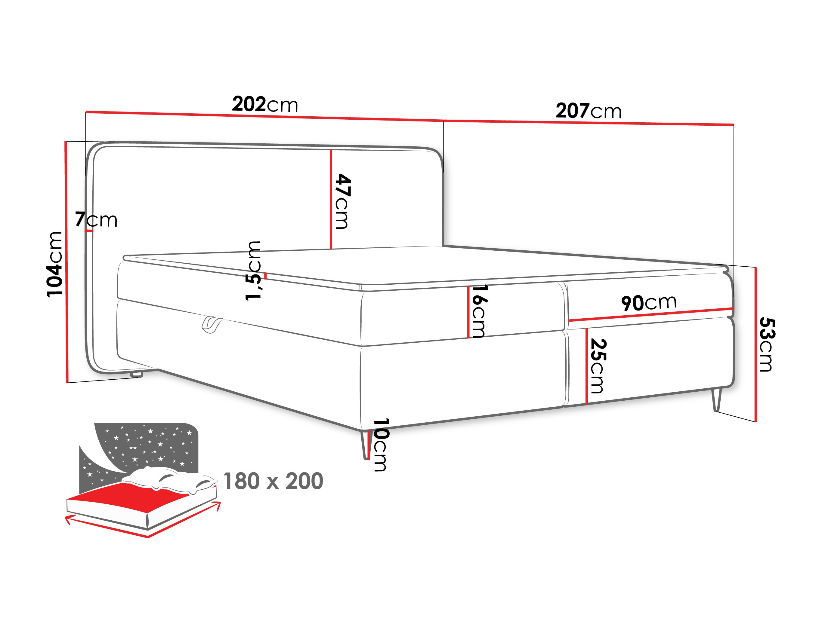 Boxspring postelja Stonecrest 108 (Taro 98)