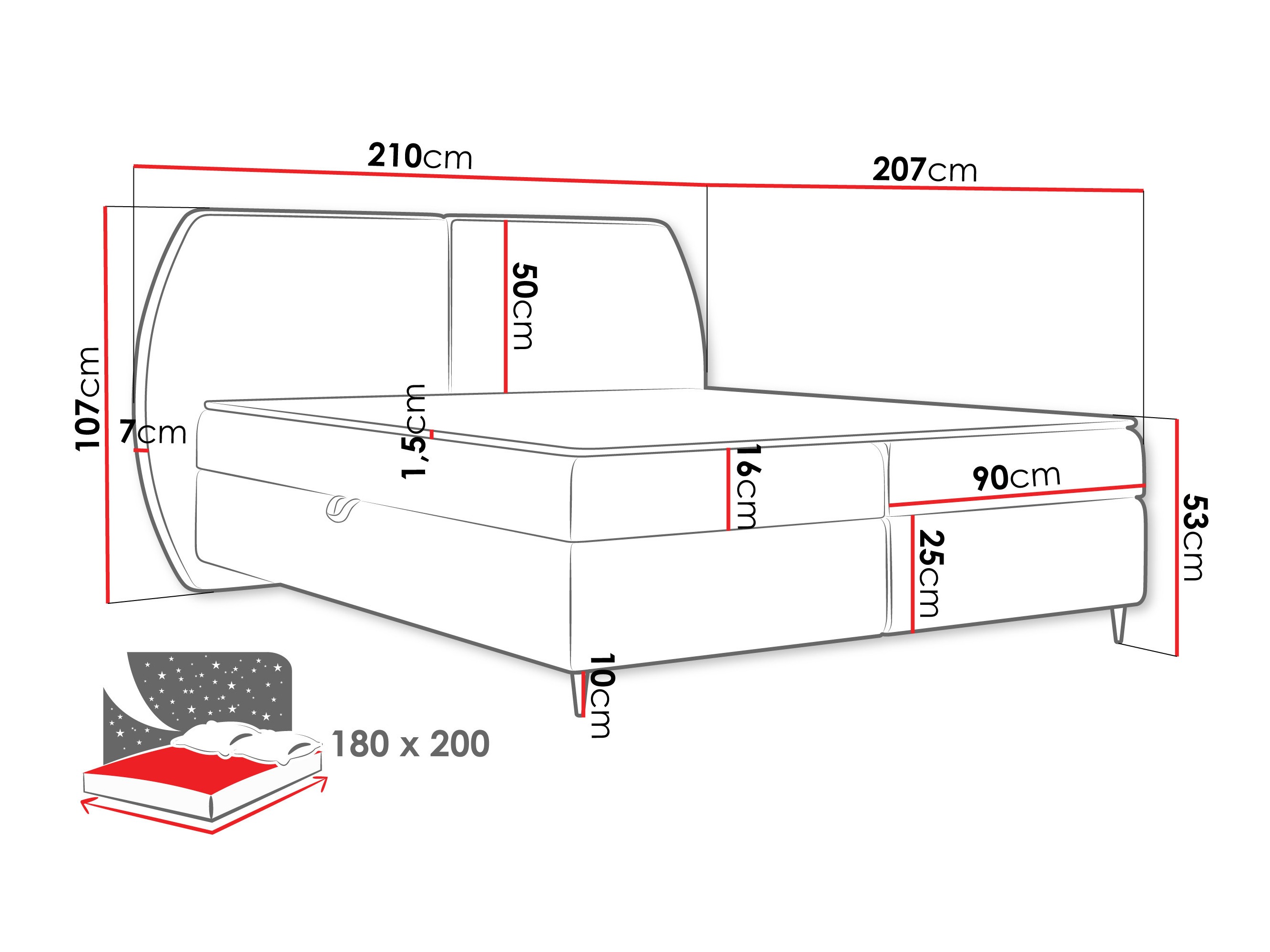Boxspring postelja Stonecrest 110 (Wave 01)