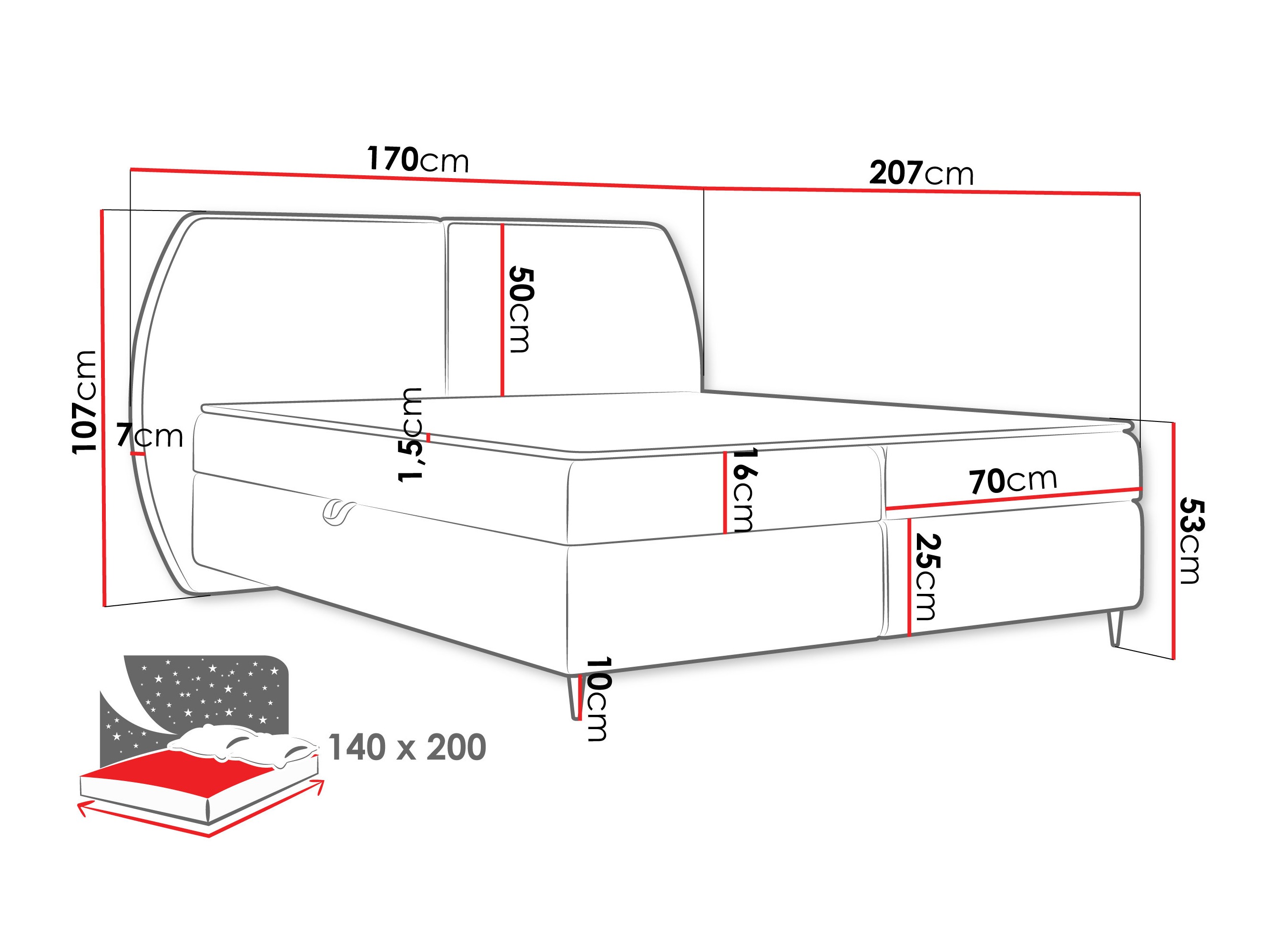 Boxspring postelja Stonecrest 110 (Wave 02)