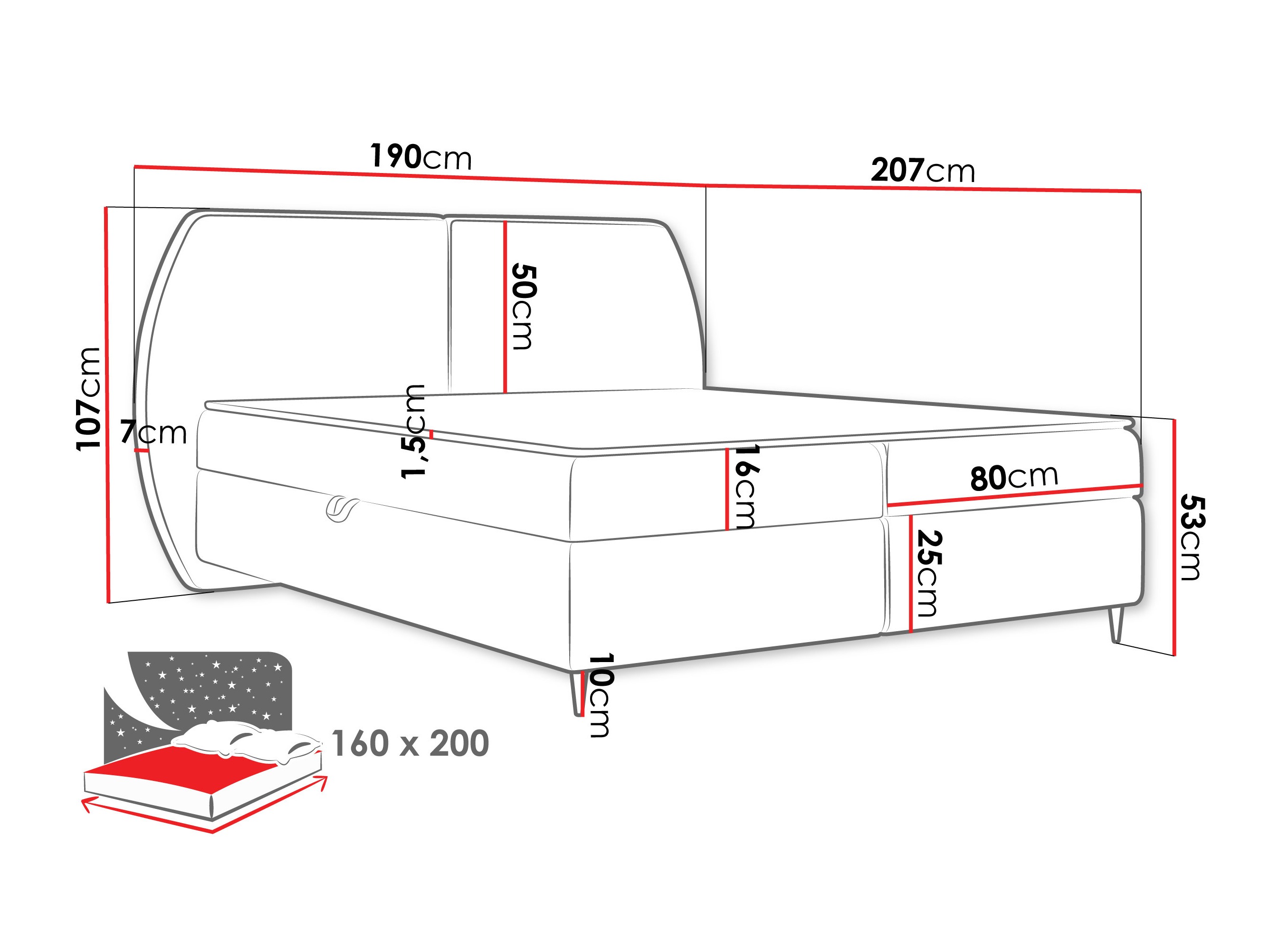 Boxspring postelja Stonecrest 110 (Wave 02)