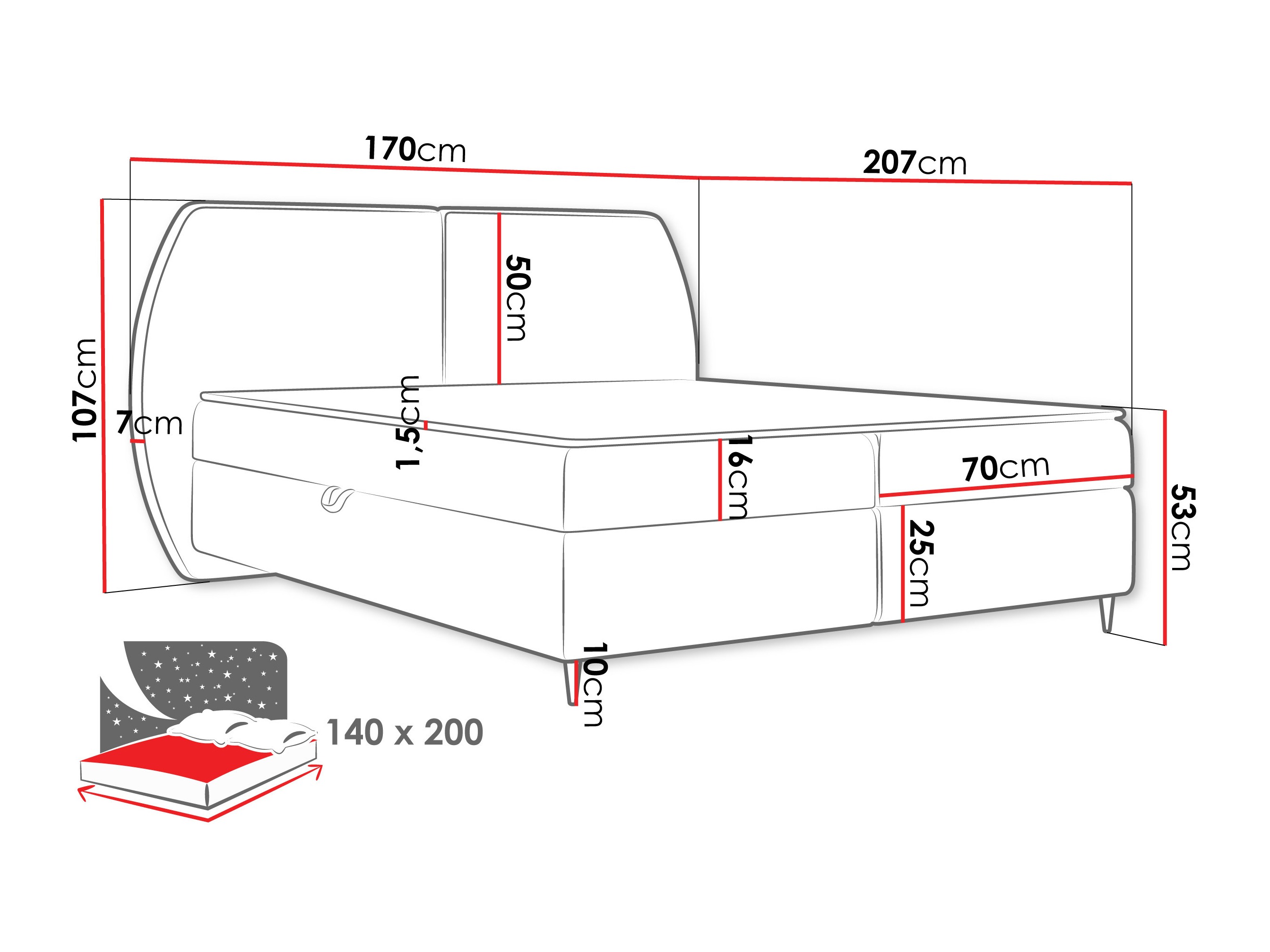 Boxspring postelja Stonecrest 110 (Wave 04)