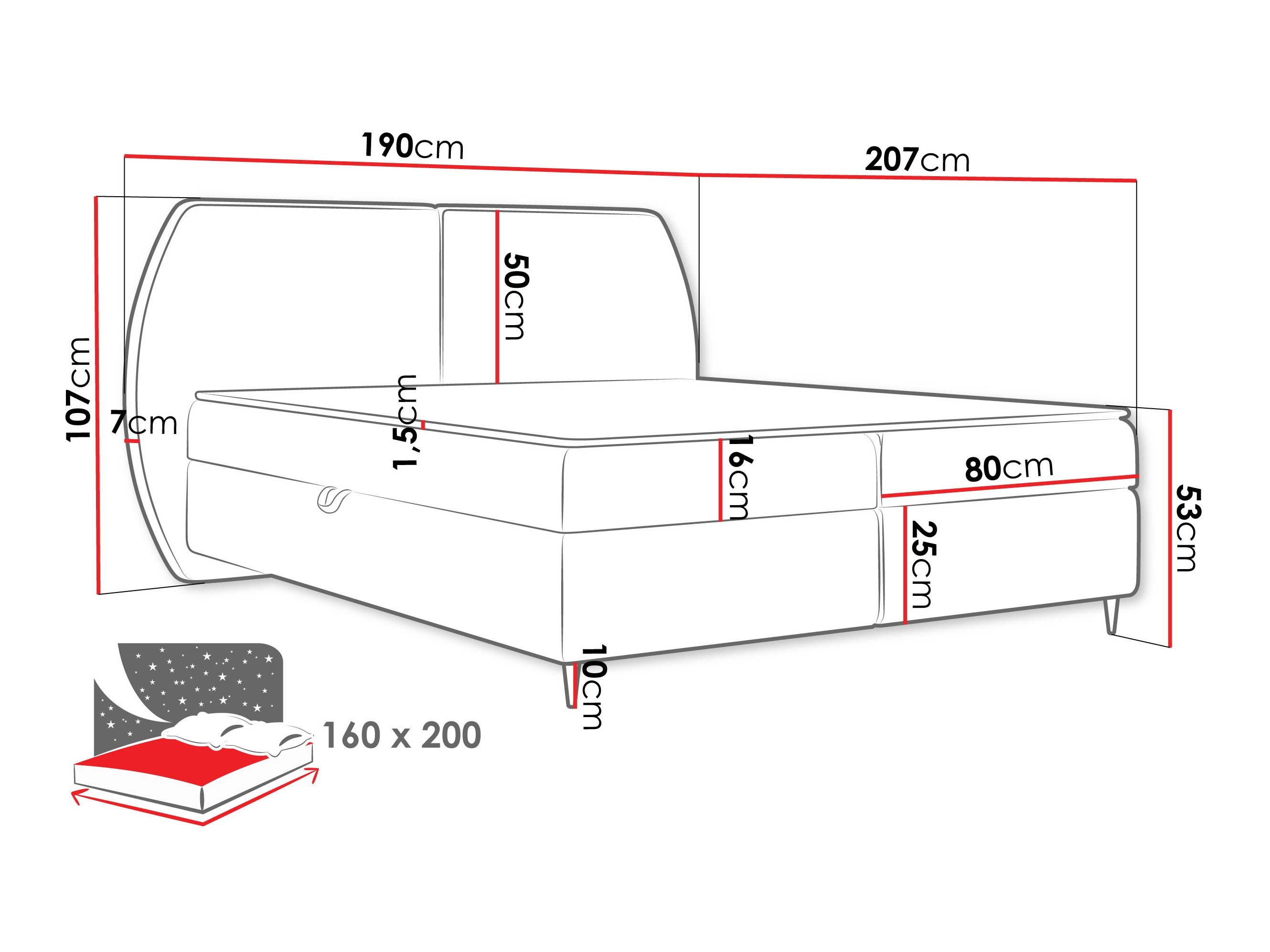 Boxspring postelja Stonecrest 110 (Wave 04)