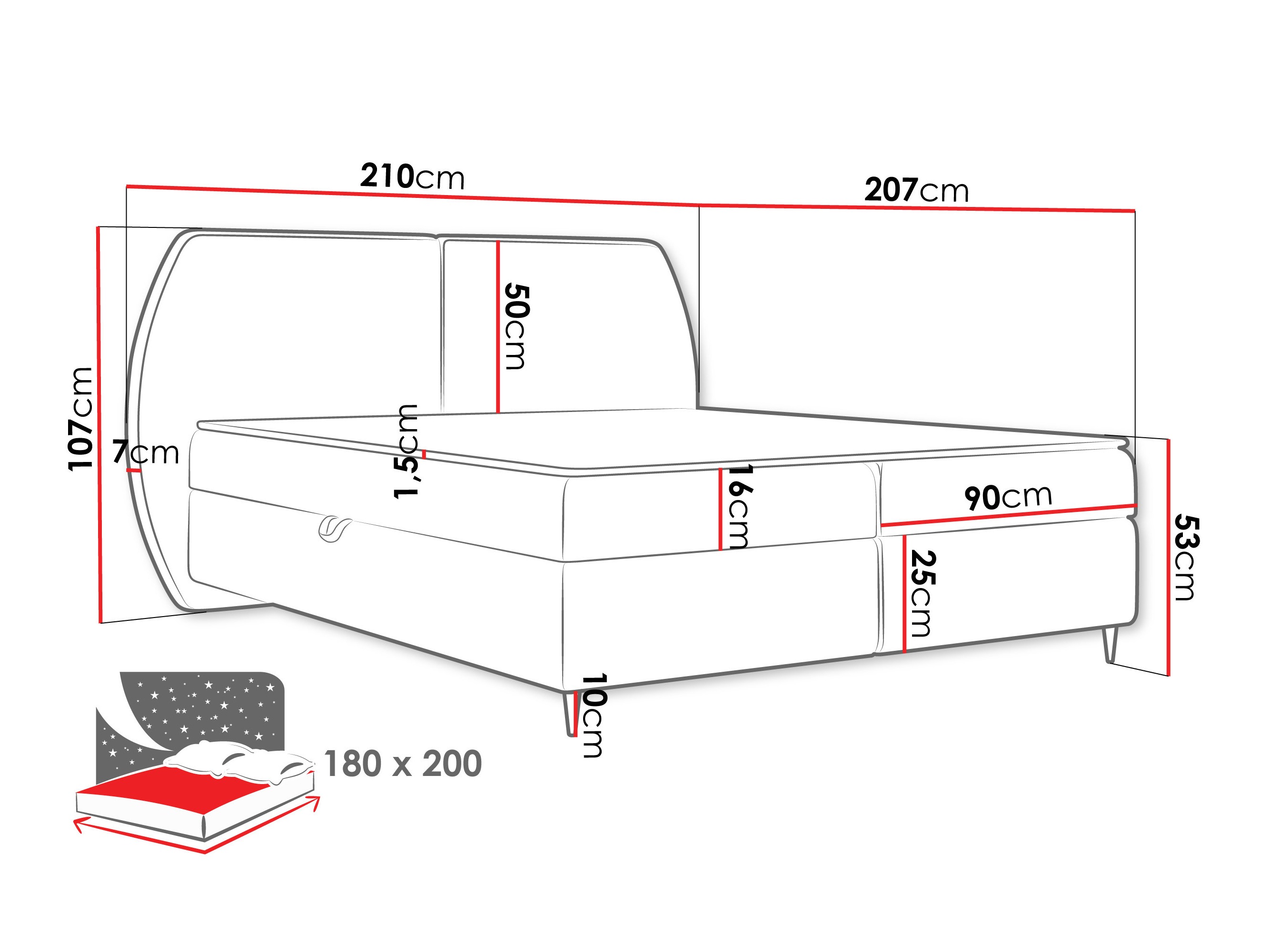 Boxspring postelja Stonecrest 110 (Wave 04)