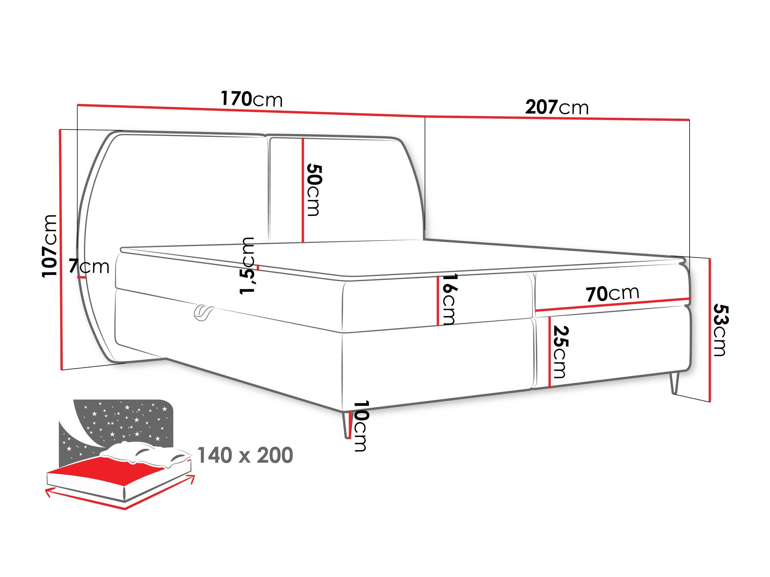 Boxspring postelja Stonecrest 110 (Wave 05)