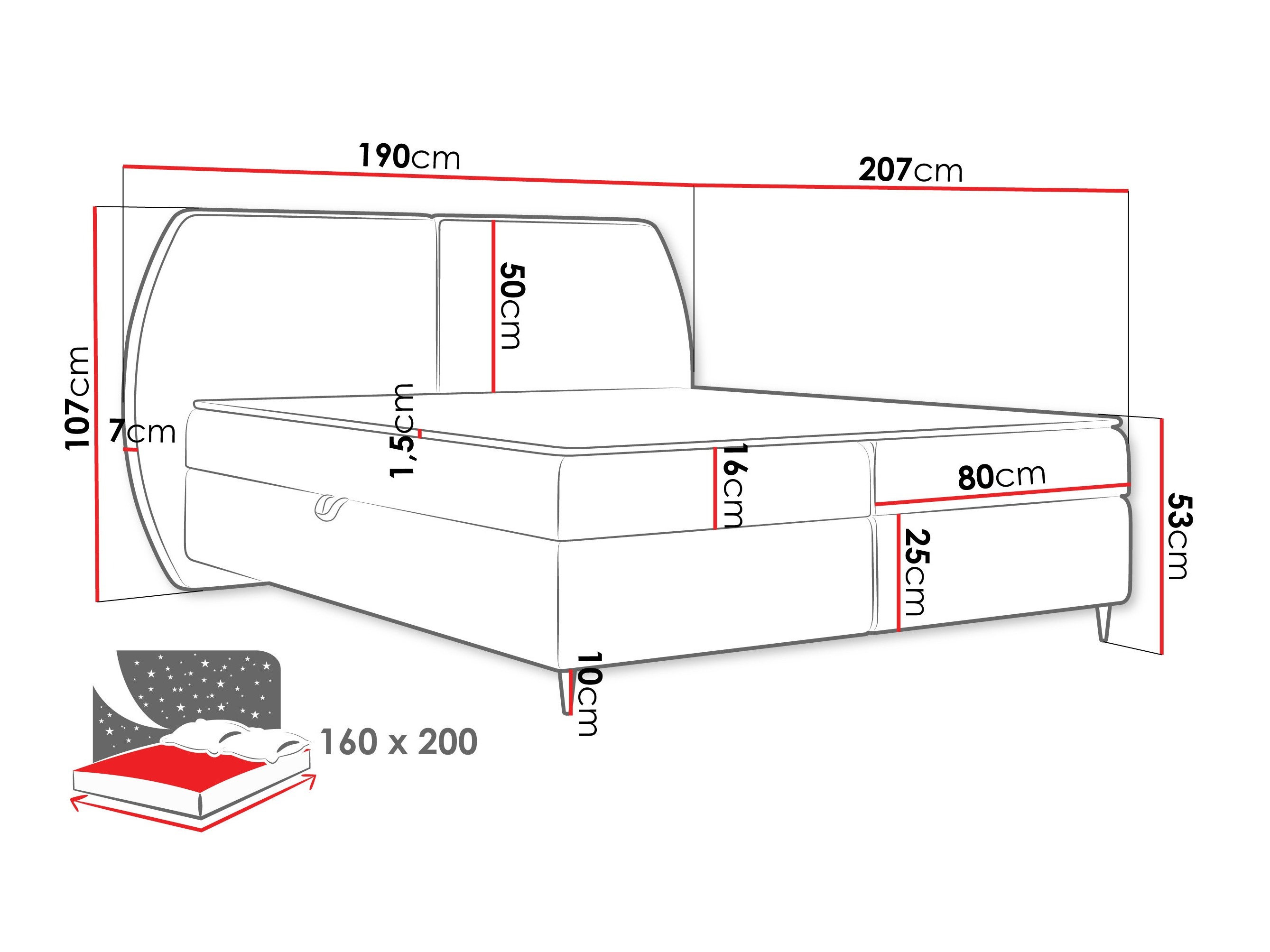 Boxspring postelja Stonecrest 110 (Wave 09)