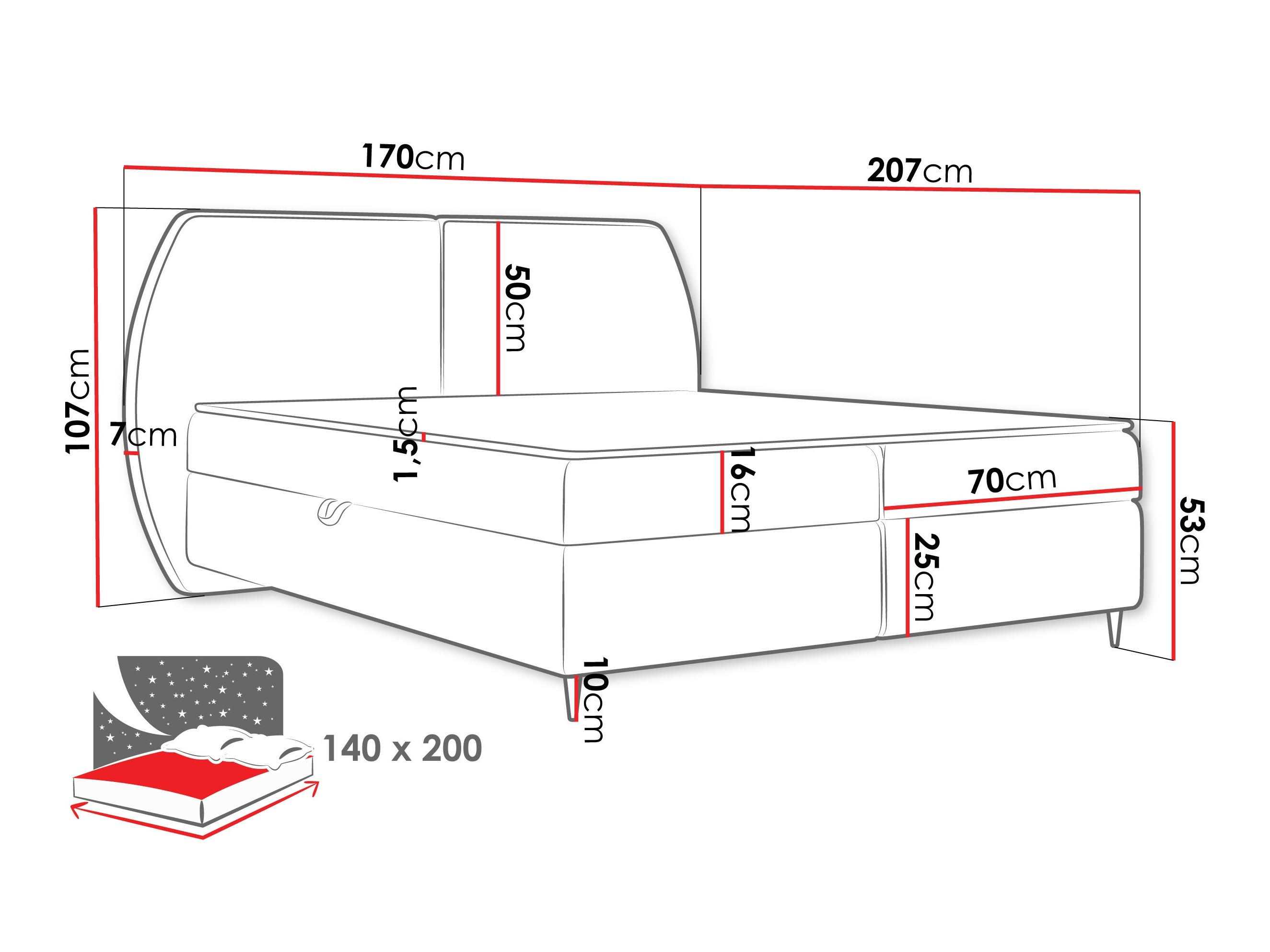 Boxspring postelja Stonecrest 110 (Wave 15)