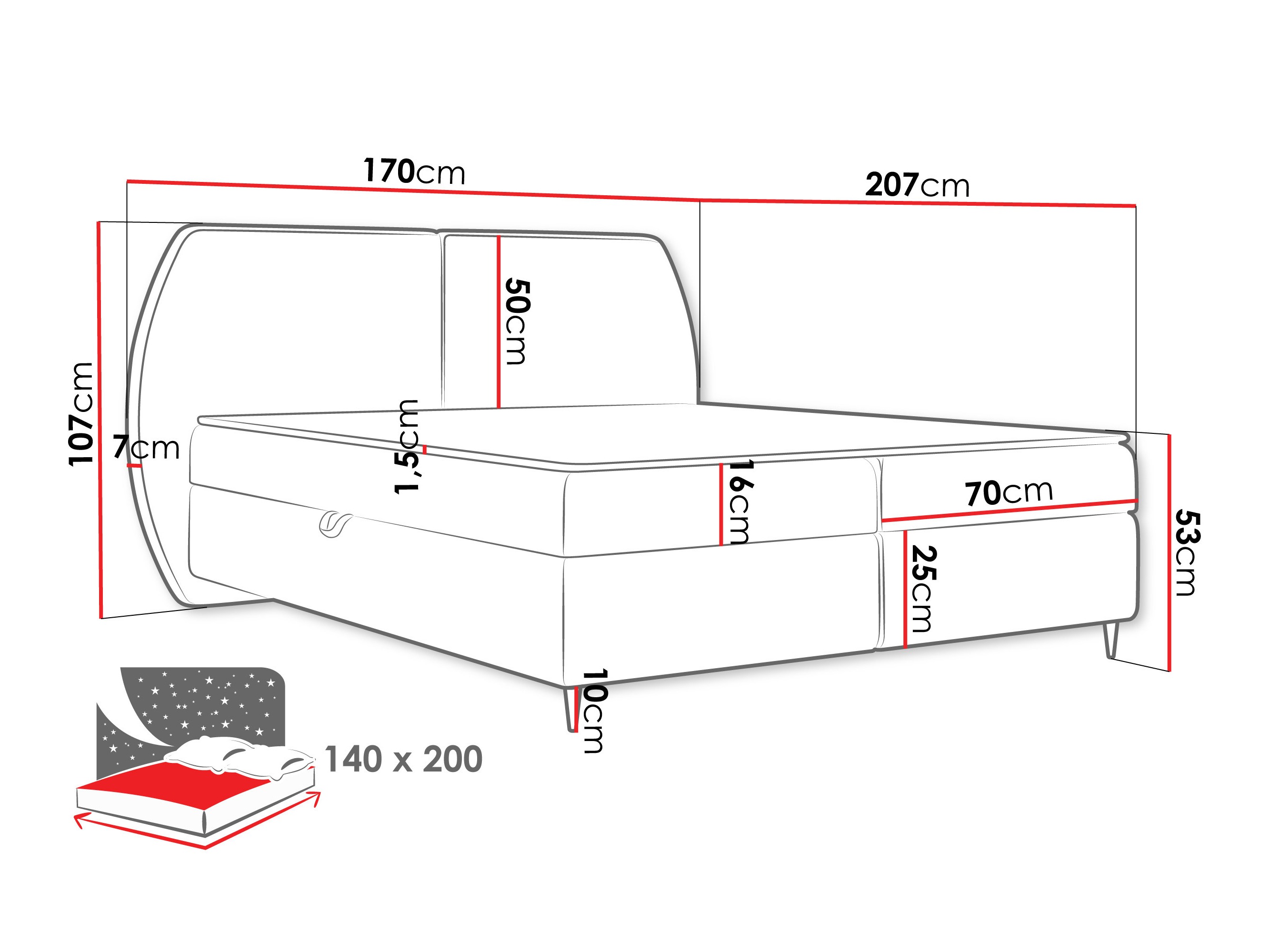 Boxspring postelja Stonecrest 110 (Wave 17)
