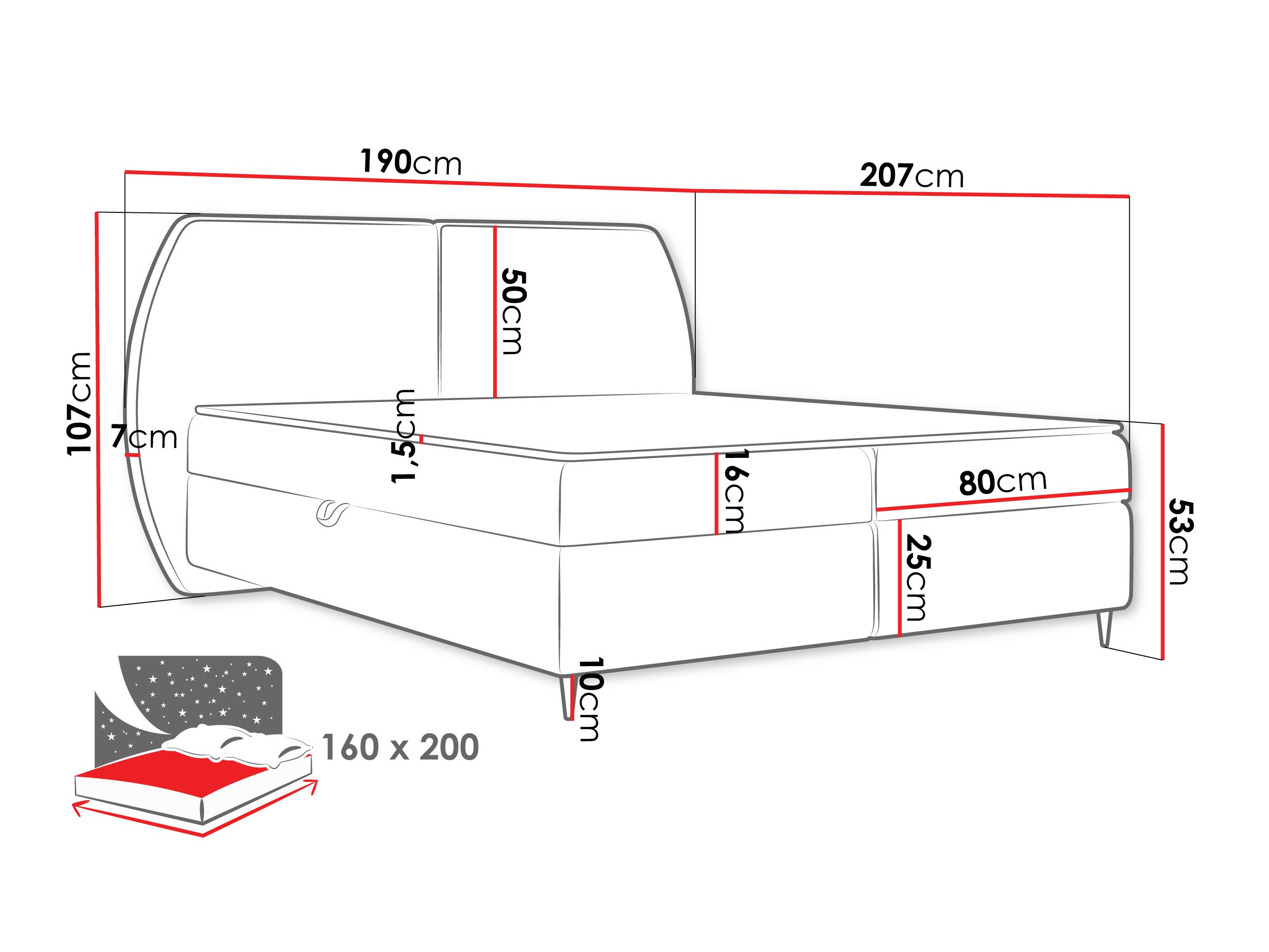 Boxspring postelja Stonecrest 110 (Wave 17)