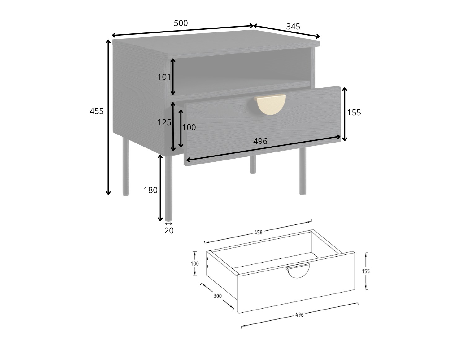 Komplet nočnih omaric Morsono 108