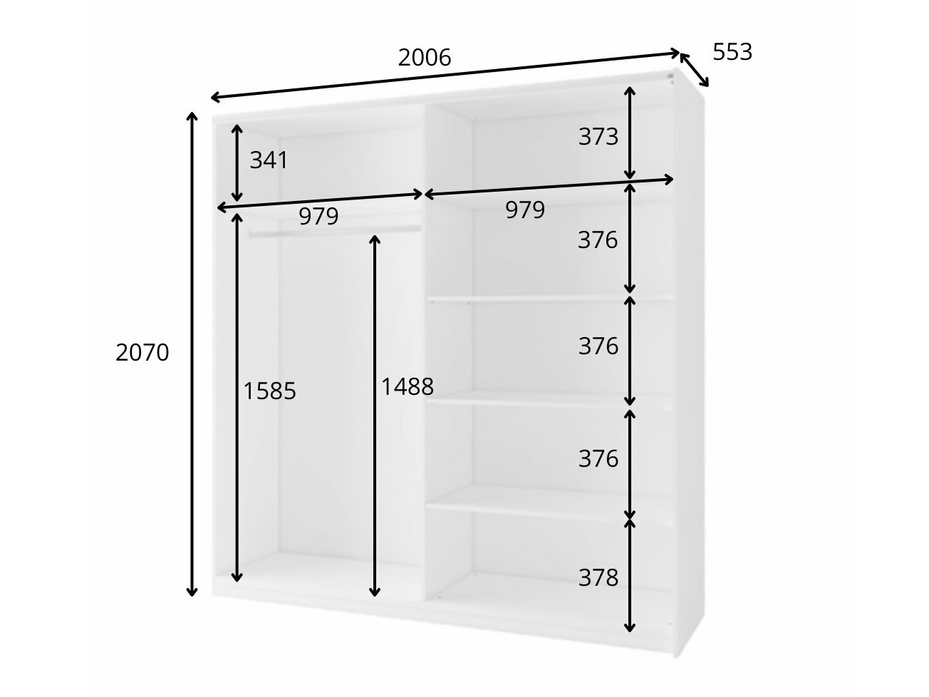 Garderobna omara Baytown 100 (Bela)
