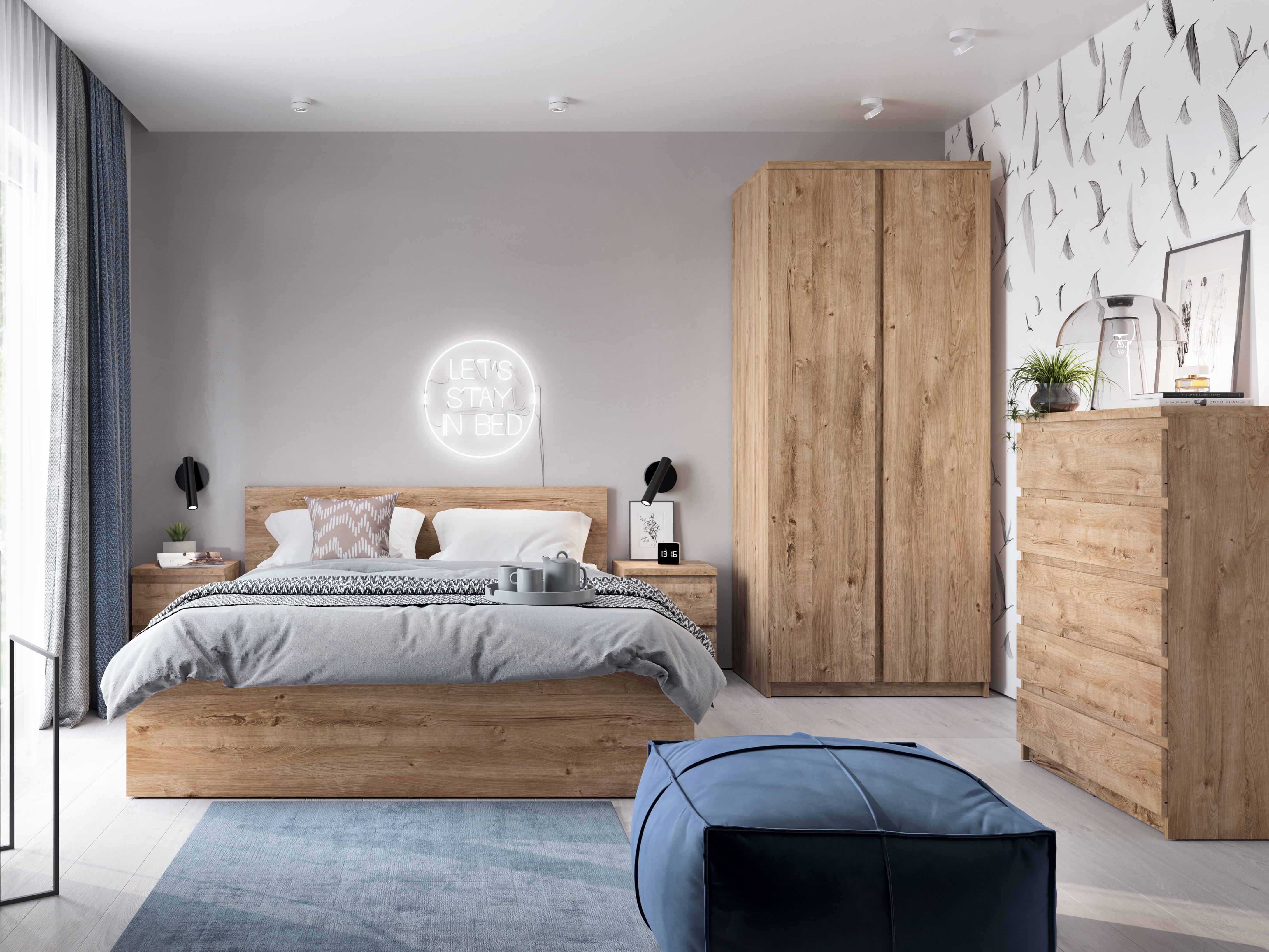 Postelja Merfere 131 (Hrast)