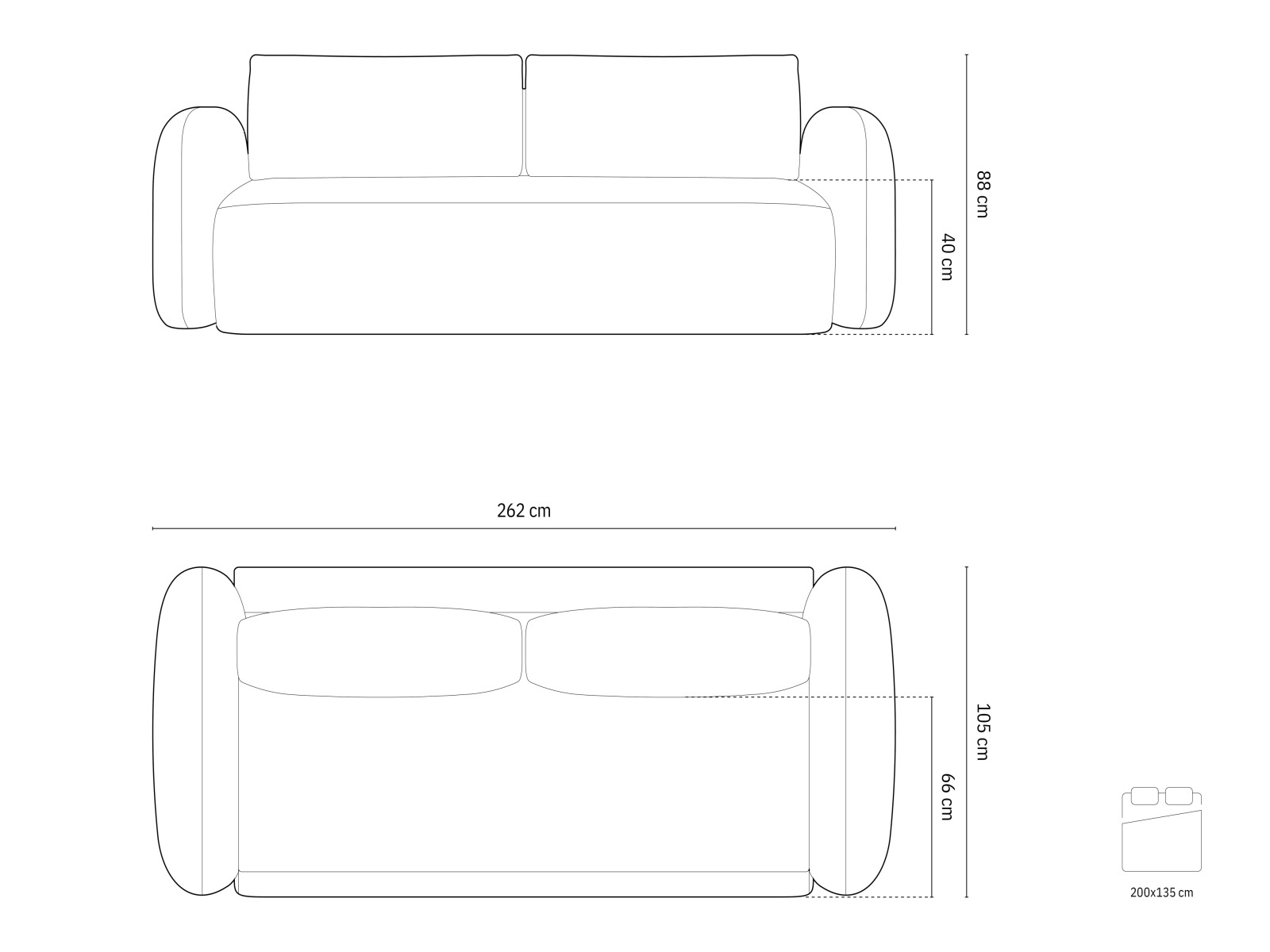 Kavč z ležiščem Franklin 206 (Magic Velvet 2282)