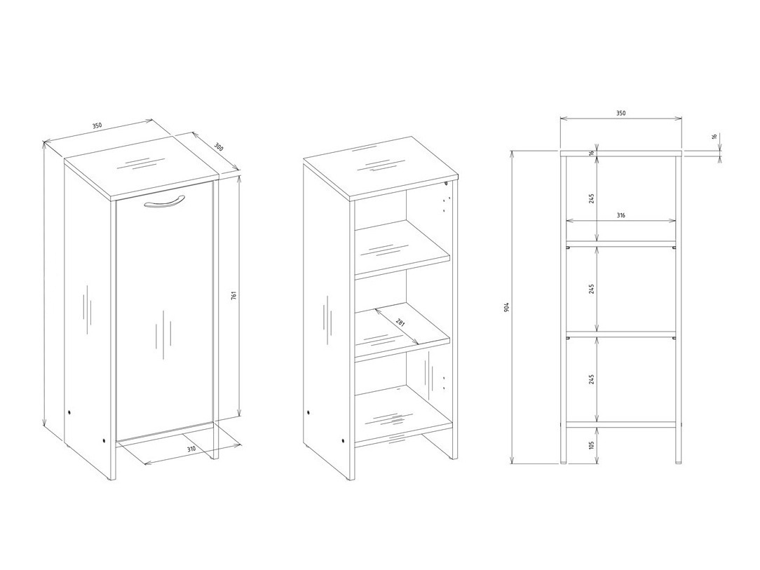 Prostostoječa Kopalniška omarica Servou 100