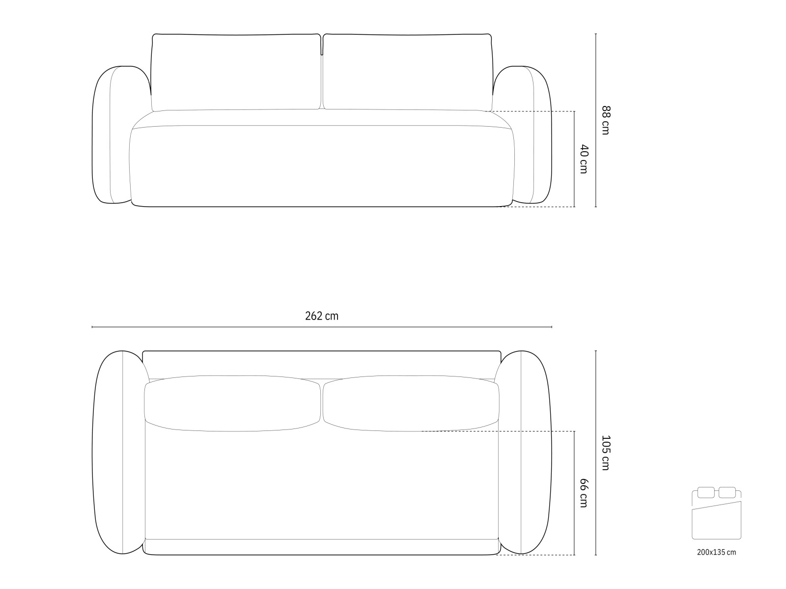 Raztegljiv kavč Franklin 206 (Magic Velvet 2240)