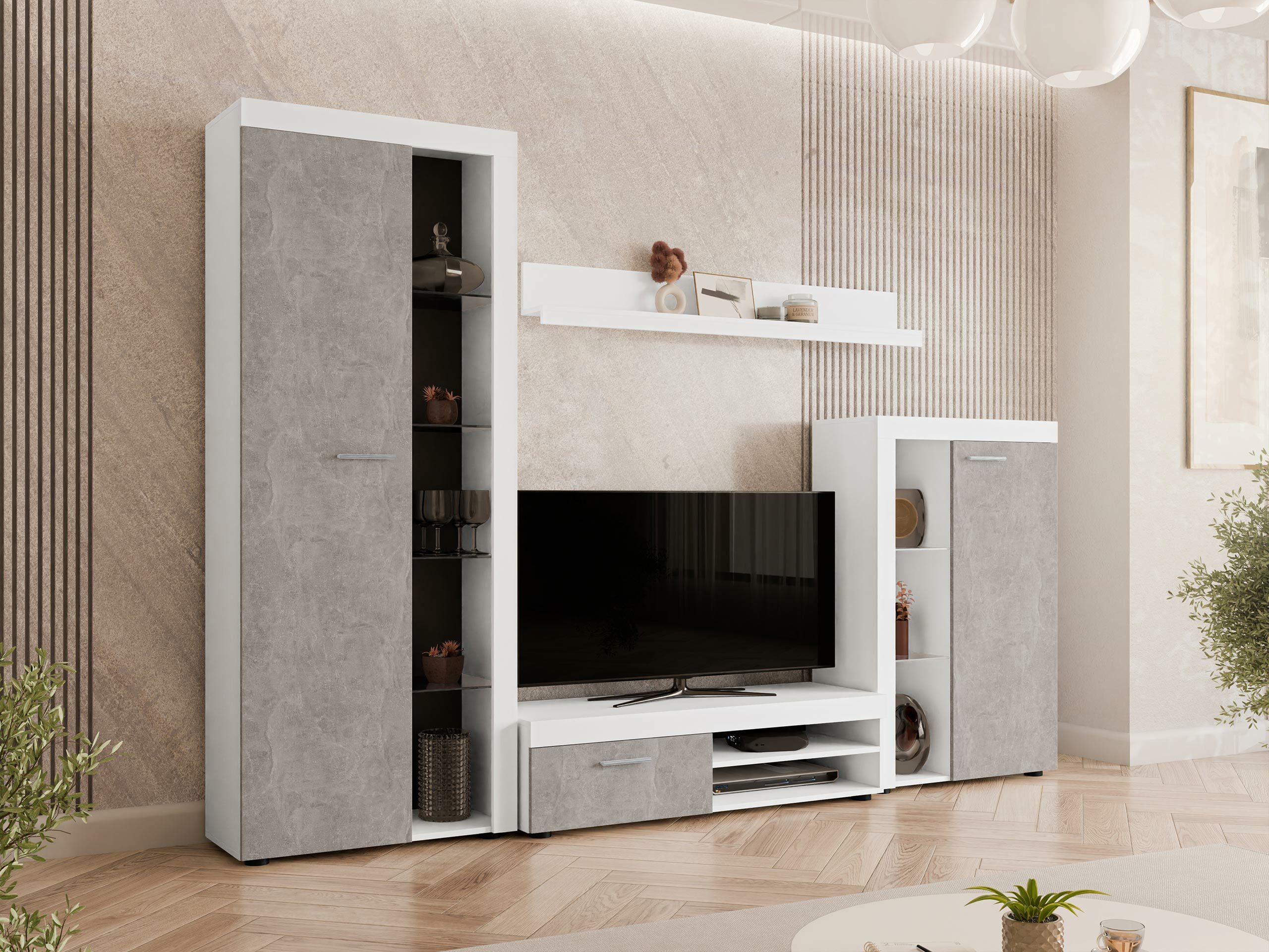 Dnevni prostor Tucson 103 (Bela + Beton)