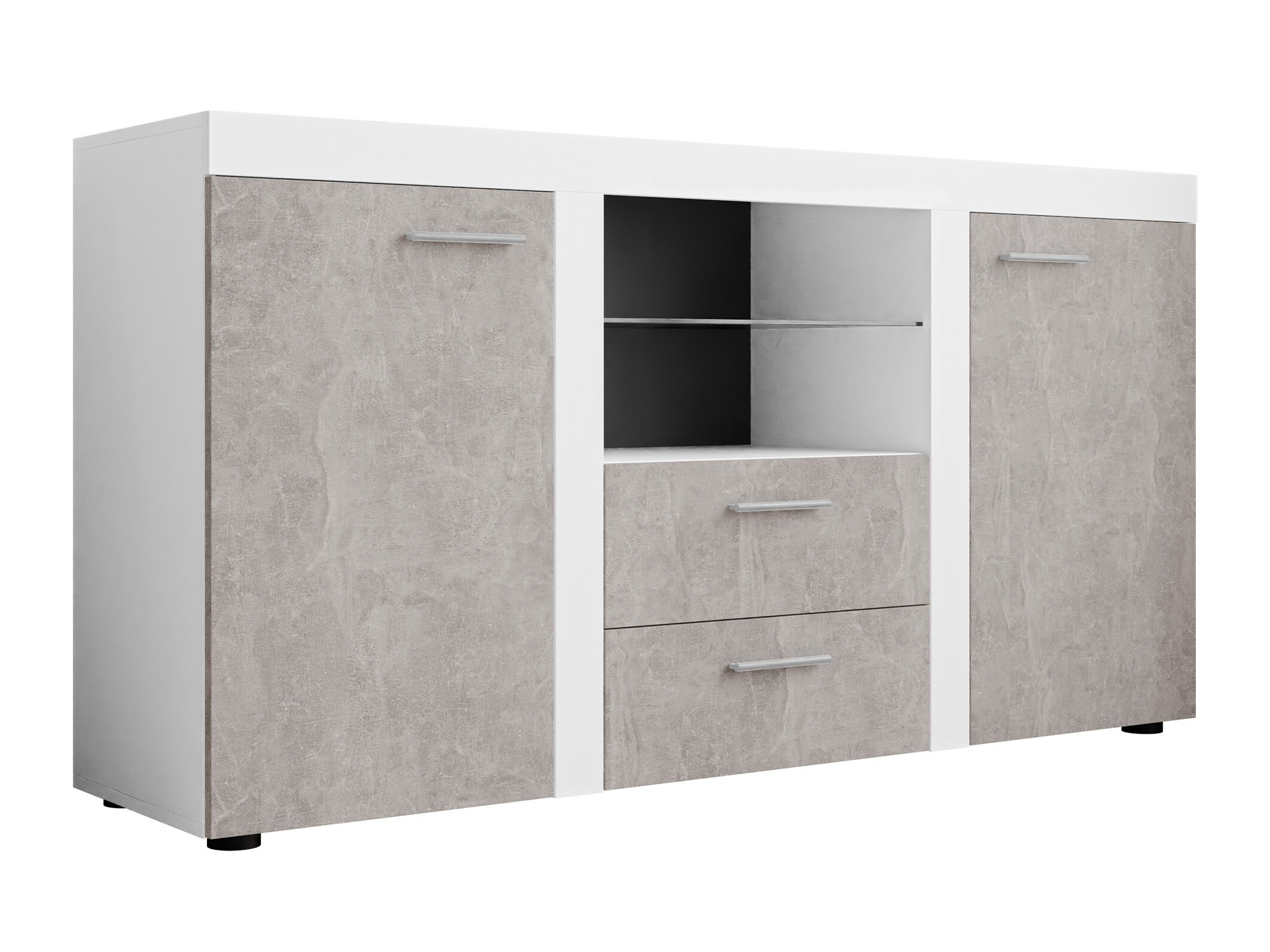 Komoda Univio (Bela + Beton)