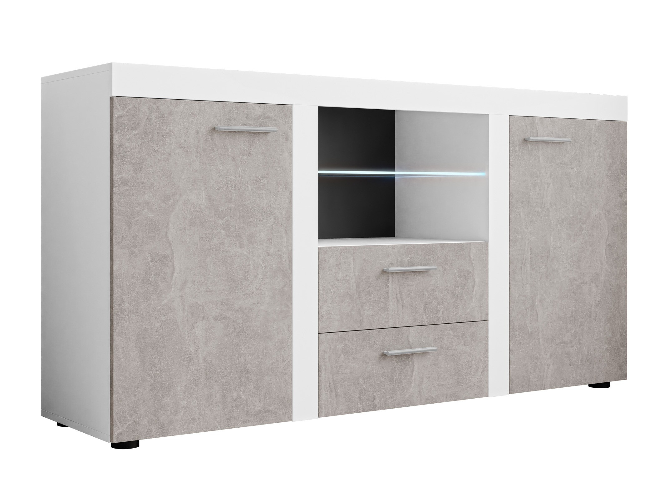Komoda Univio (Bela + Beton)
