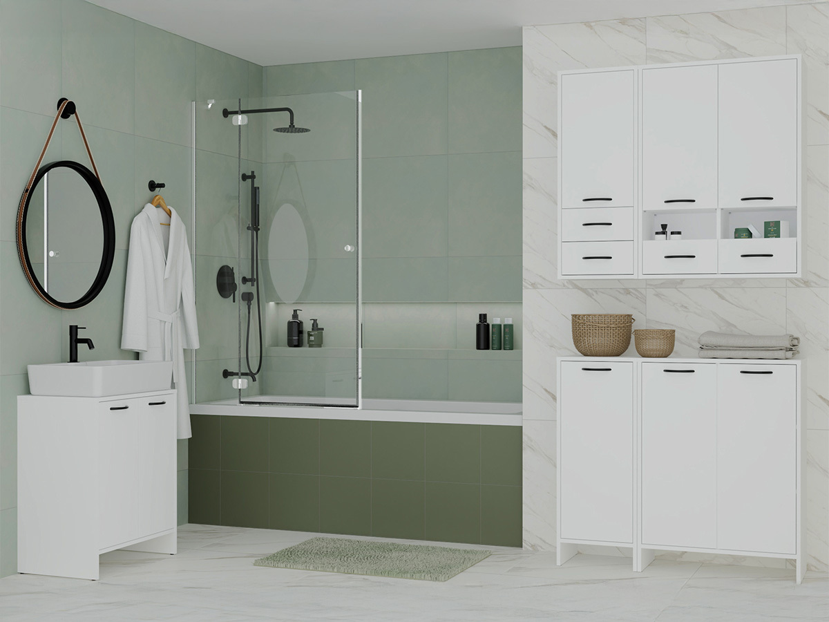 Prostostoječa kopalniška omarica za umivalnik Servou 104