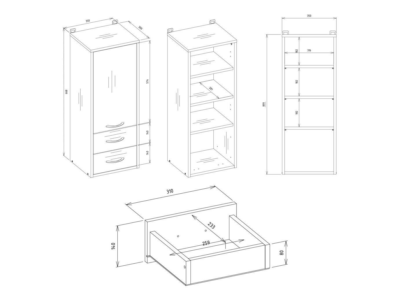 Stenska kopalniška omarica Servou 105
